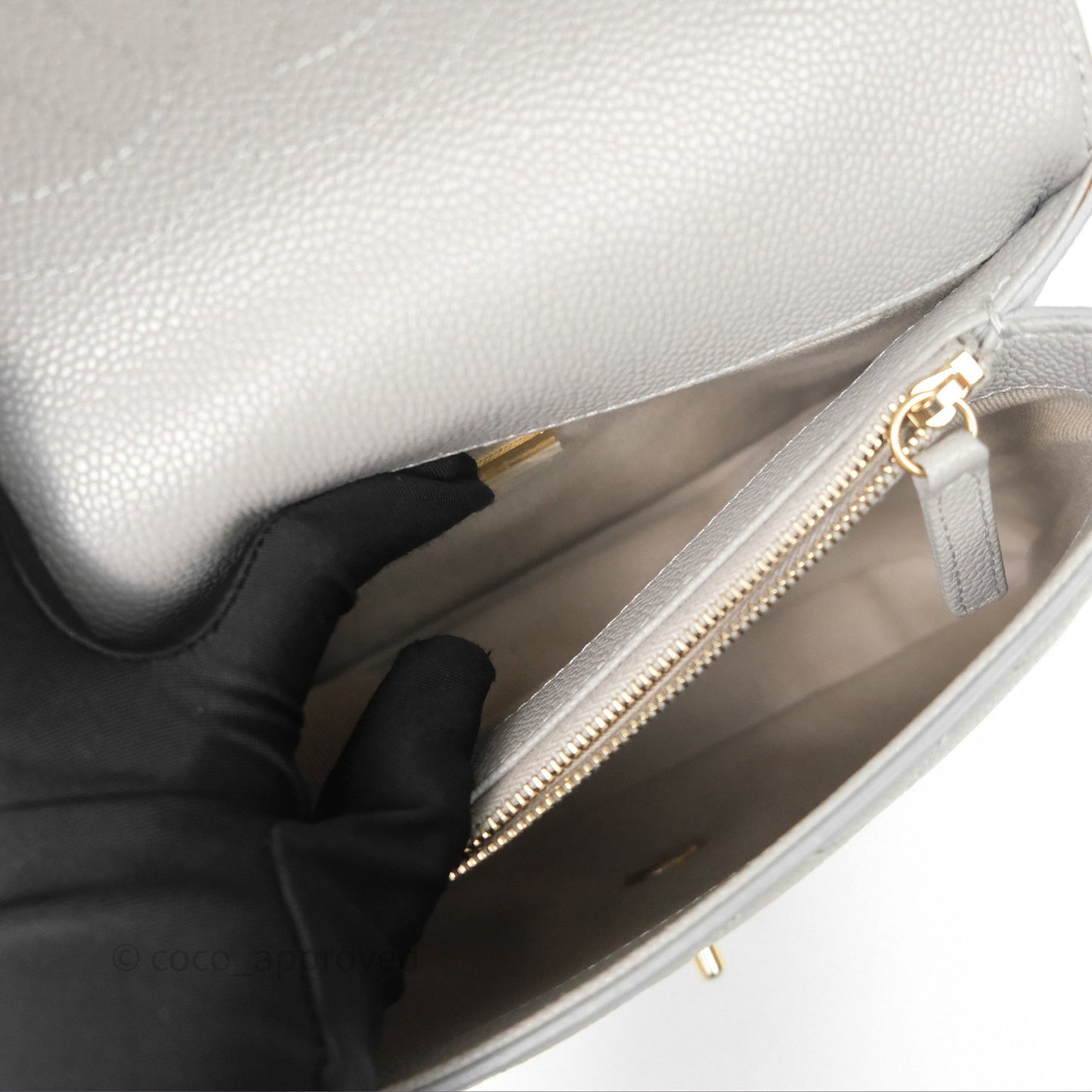 Chanel Chic Affinity Small Grained Calfskin Grey Gold Hardware