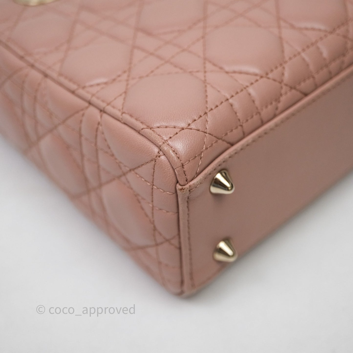 Christian Dior Small Lady Dior Blush Lambskin Gold Hardware