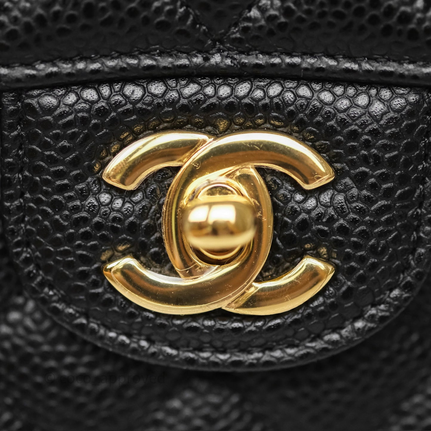 Chanel Small Classic Flap Quilted Black Caviar Gold Hardware