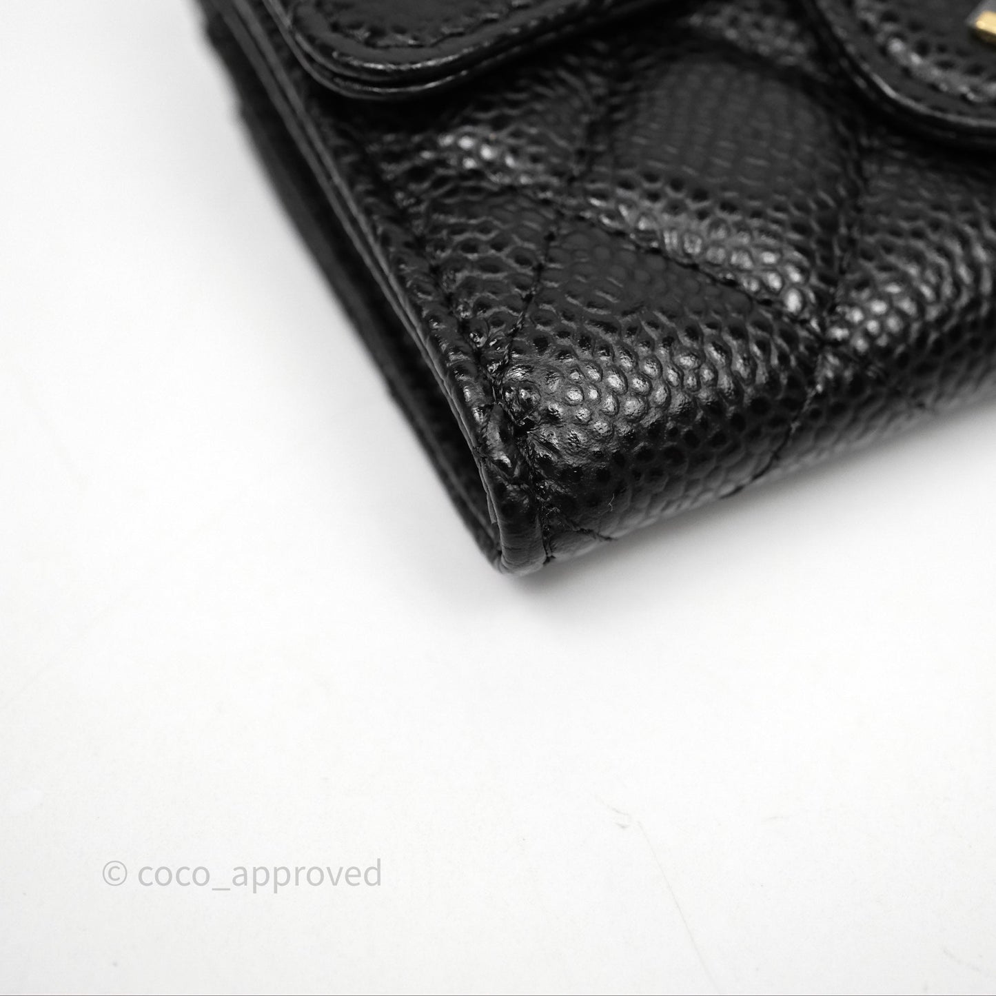 Chanel Classic Quilted Flap Card Holder Black Caviar Gold Hardware