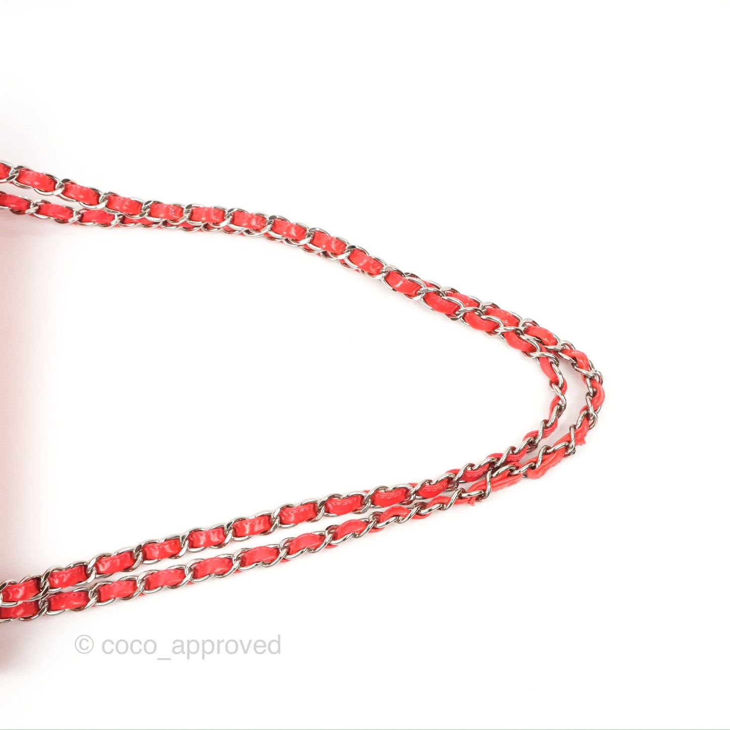 Chanel Jumbo Double Flap Coral Pink Patent Silver Hardware⁣⁣