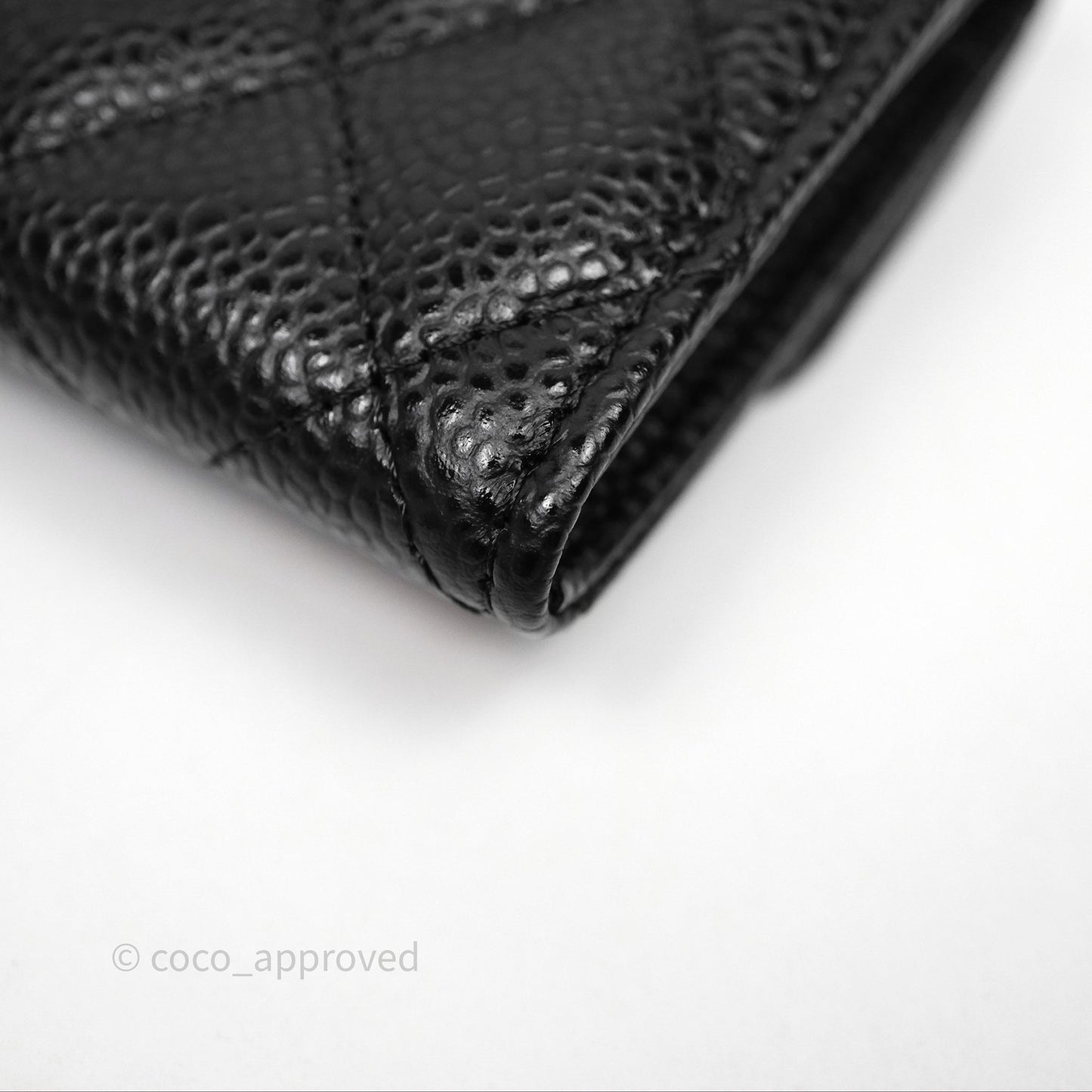 Chanel Classic Quilted Flap Card Holder Black Caviar Gold Hardware