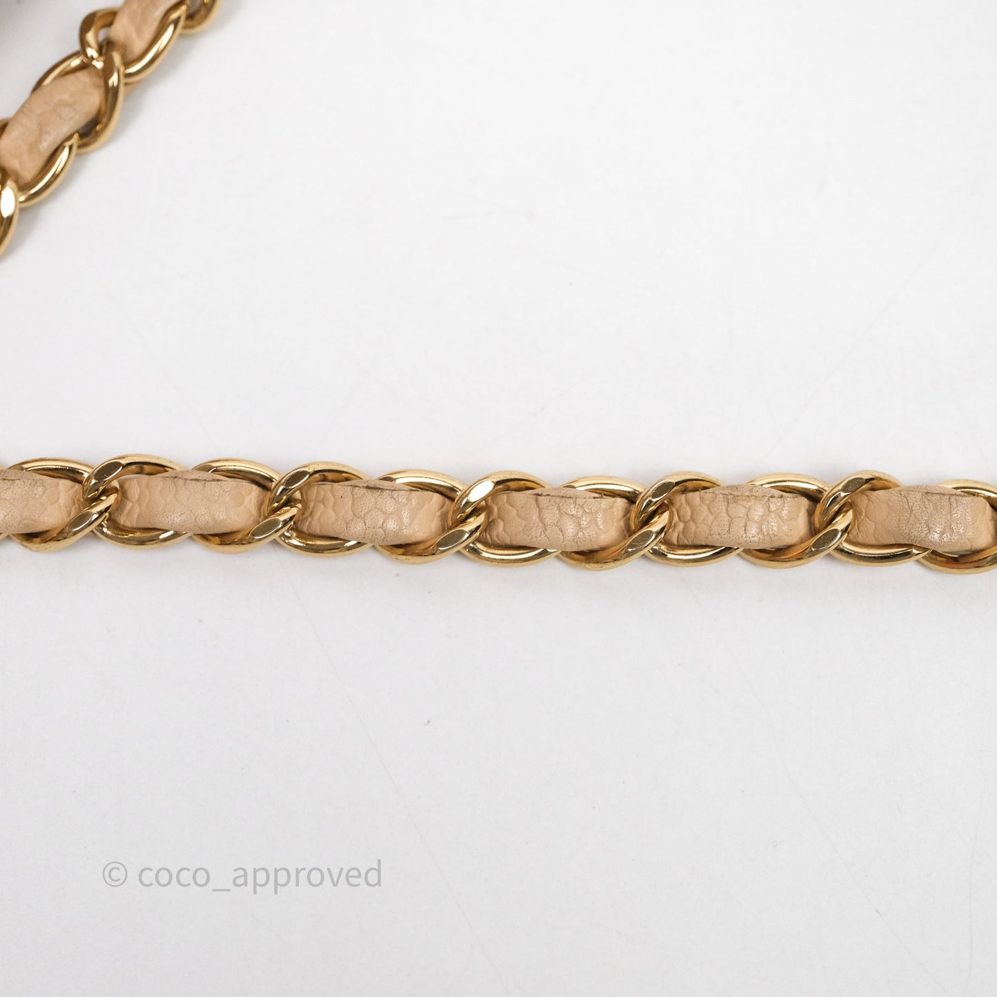 Chanel M/L Medium Classic Flap Quilted Beige Caviar Gold Hardware