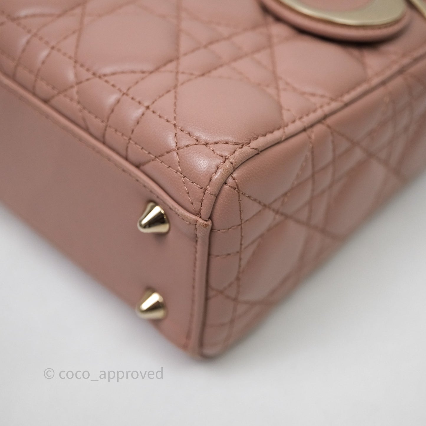 Christian Dior Small Lady Dior Blush Lambskin Gold Hardware