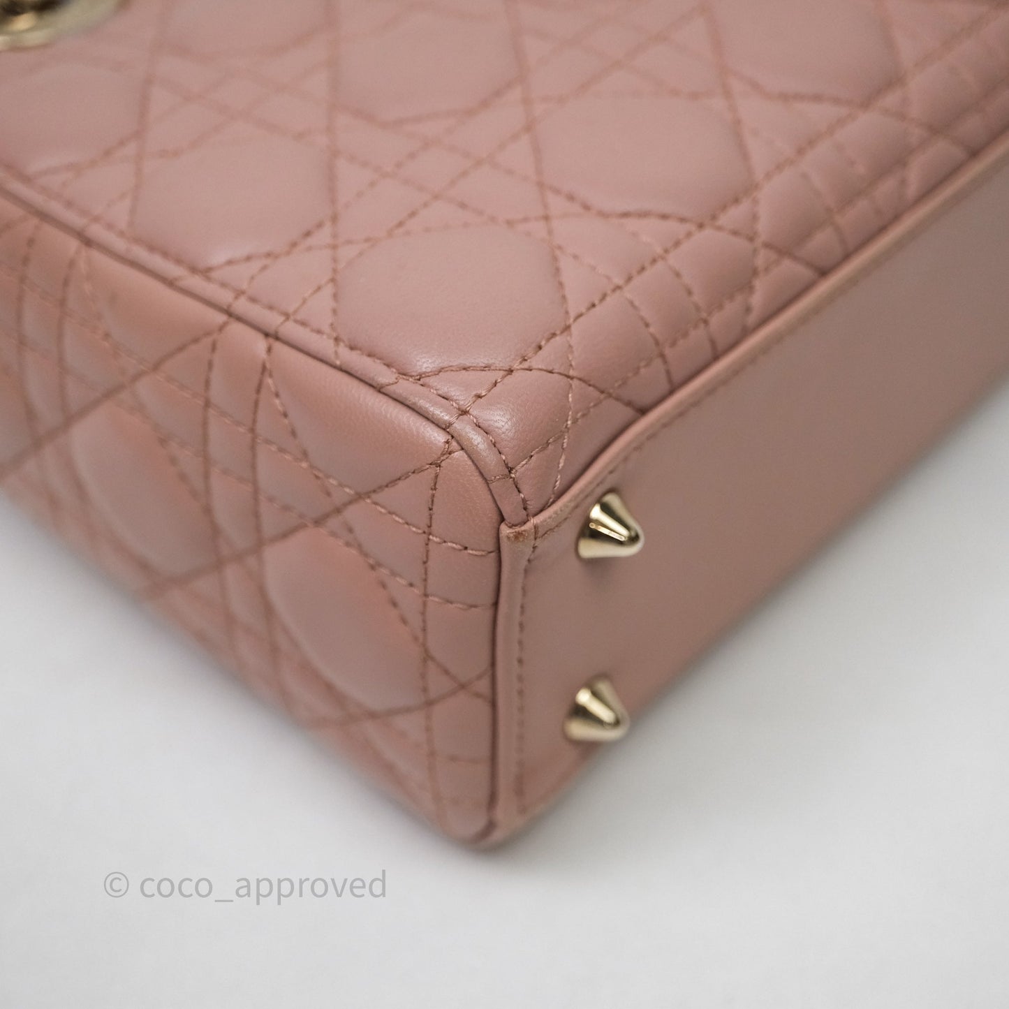 Christian Dior Small Lady Dior Blush Lambskin Gold Hardware