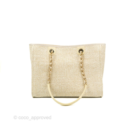Chanel Medium Deauville Tote Ivory Gold