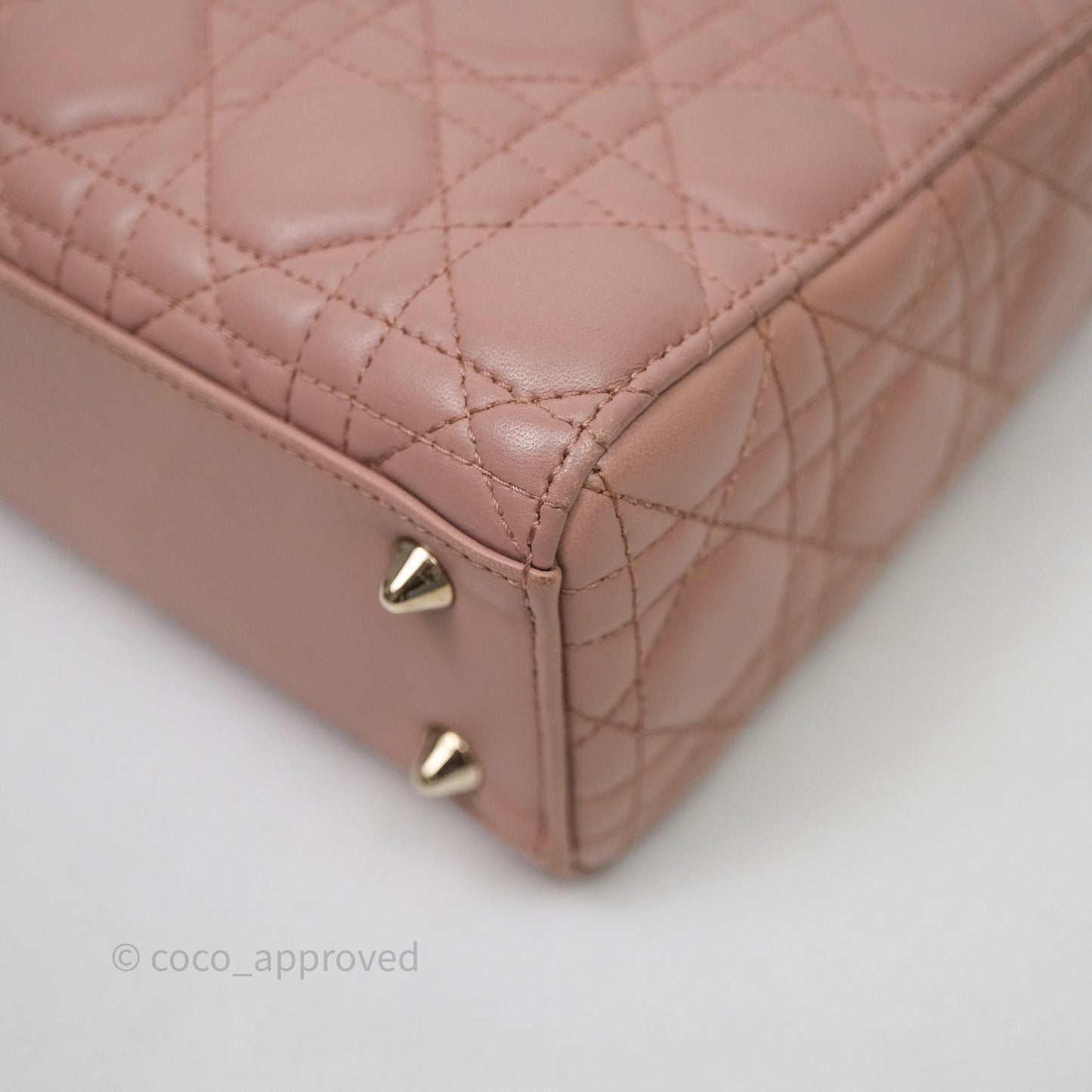 Christian Dior Small Lady Dior Blush Lambskin Gold Hardware