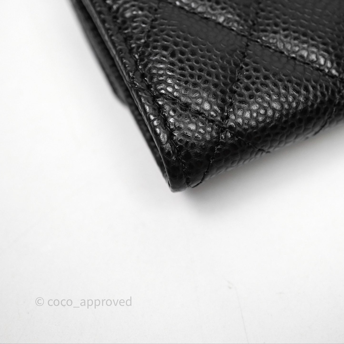 Chanel Classic Quilted Flap Card Holder Black Caviar Gold Hardware