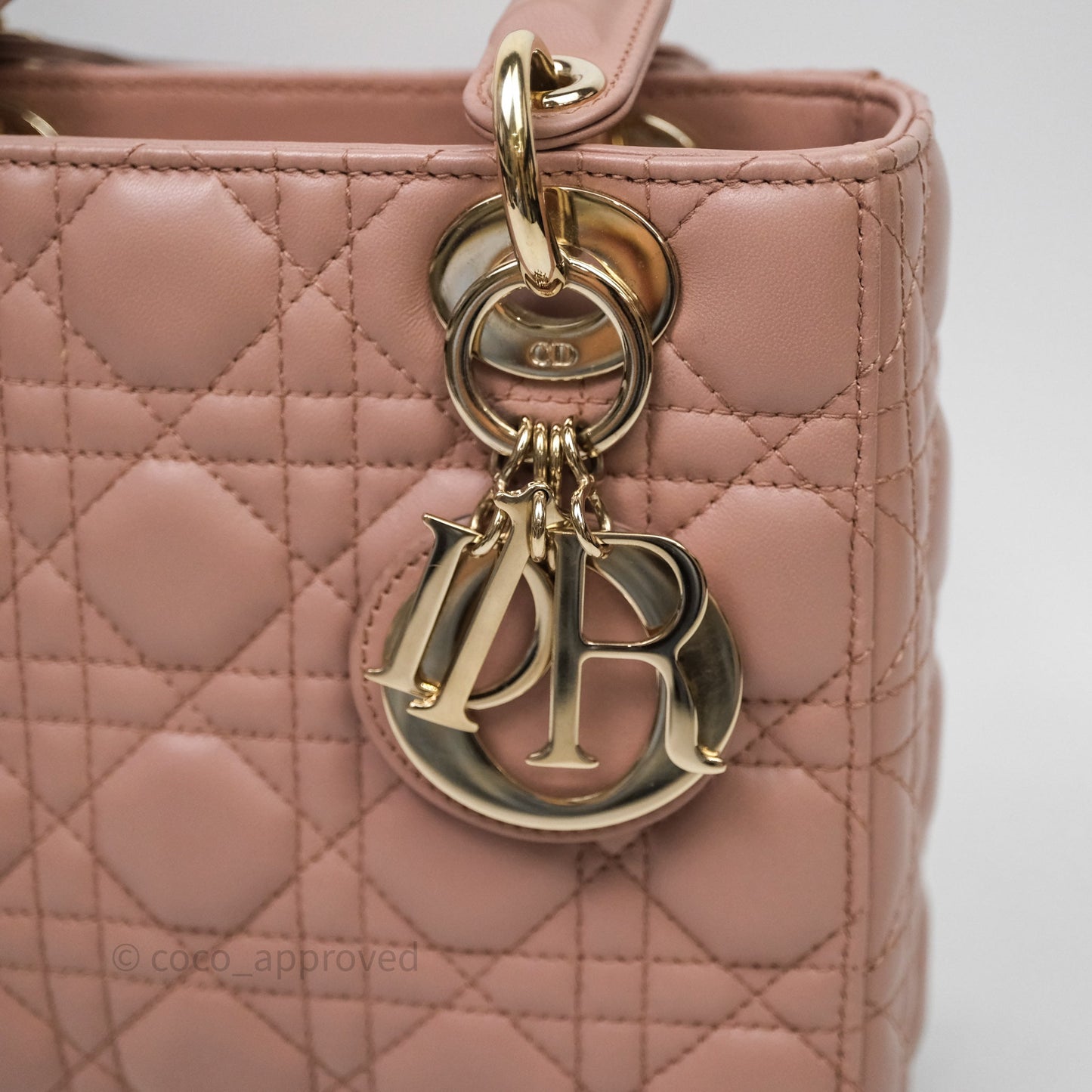 Christian Dior Small Lady Dior Blush Lambskin Gold Hardware