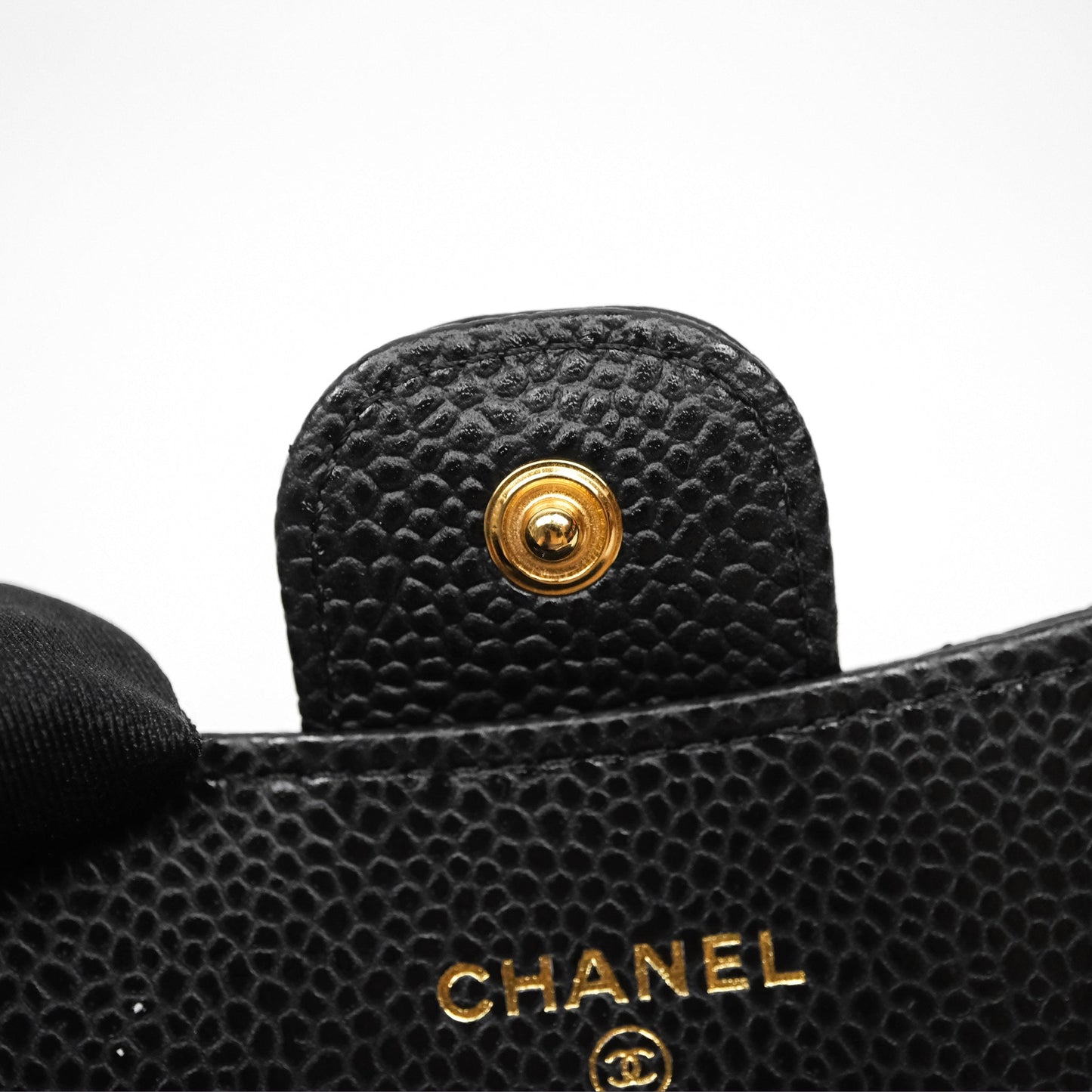 Chanel Classic Quilted Flap Card Holder Black Caviar Gold Hardware