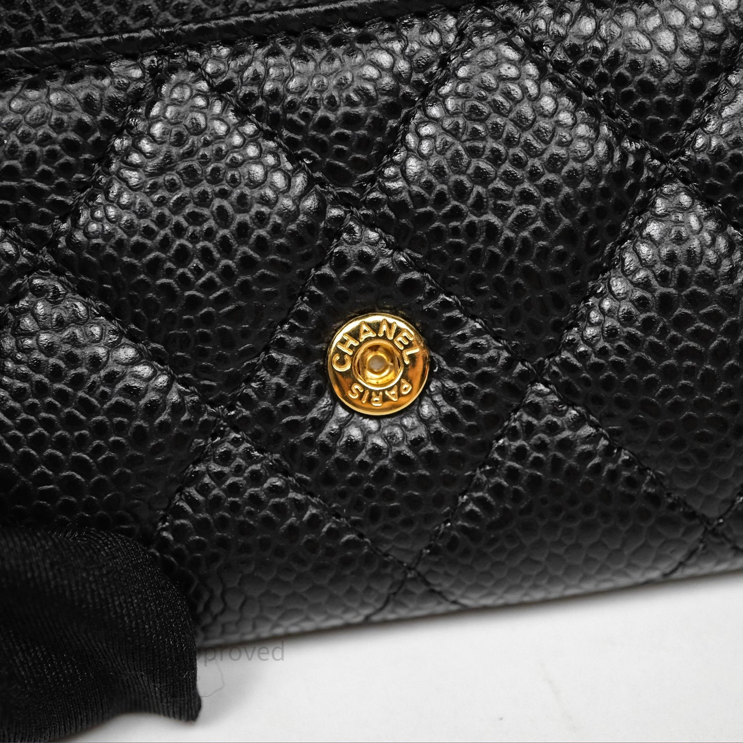 Chanel Classic Quilted Flap Card Holder Black Caviar Gold Hardware