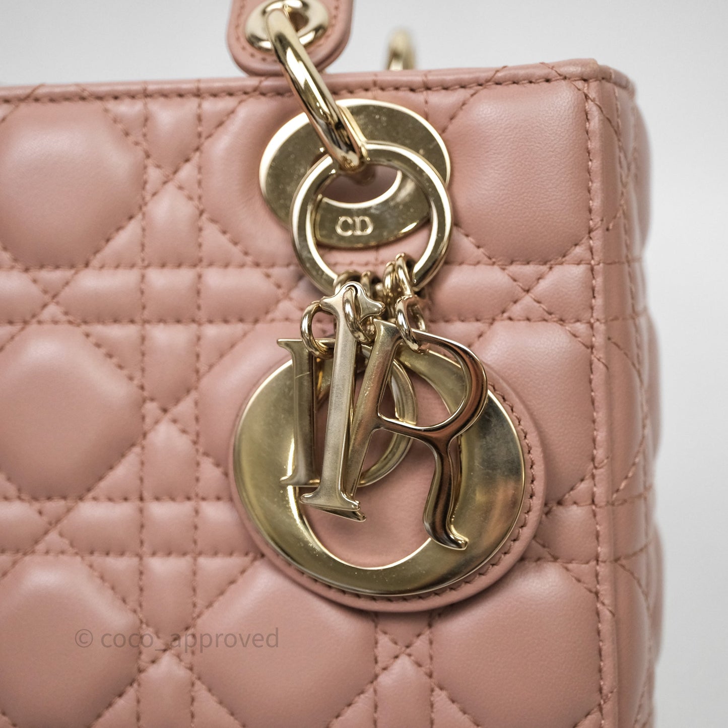 Christian Dior Small Lady Dior Blush Lambskin Gold Hardware