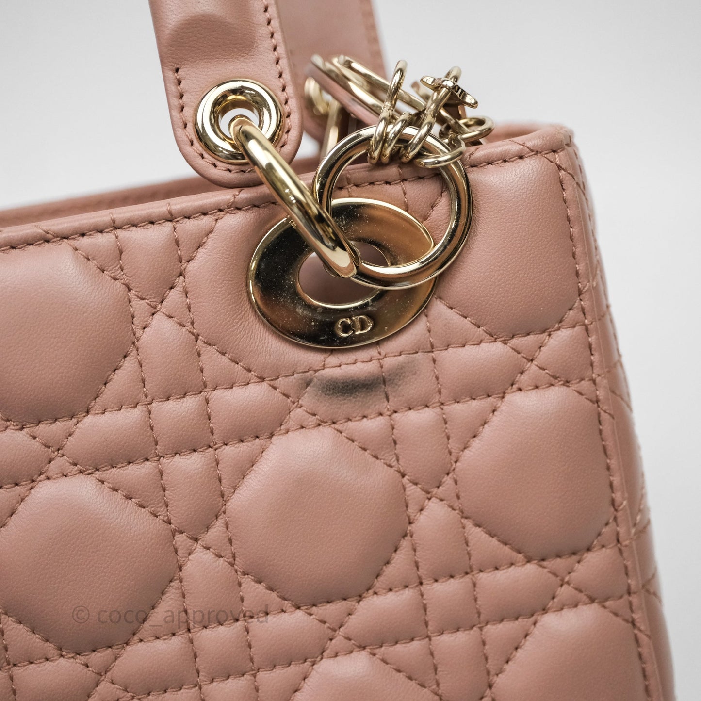 Christian Dior Small Lady Dior Blush Lambskin Gold Hardware