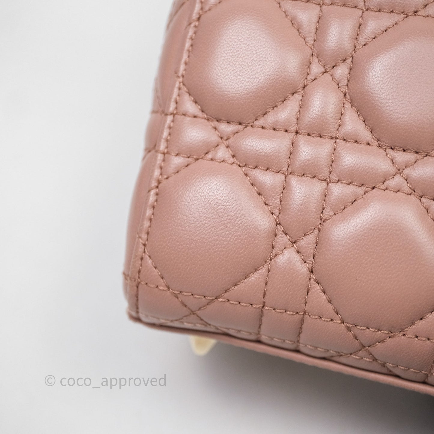 Christian Dior Small Lady Dior Blush Lambskin Gold Hardware