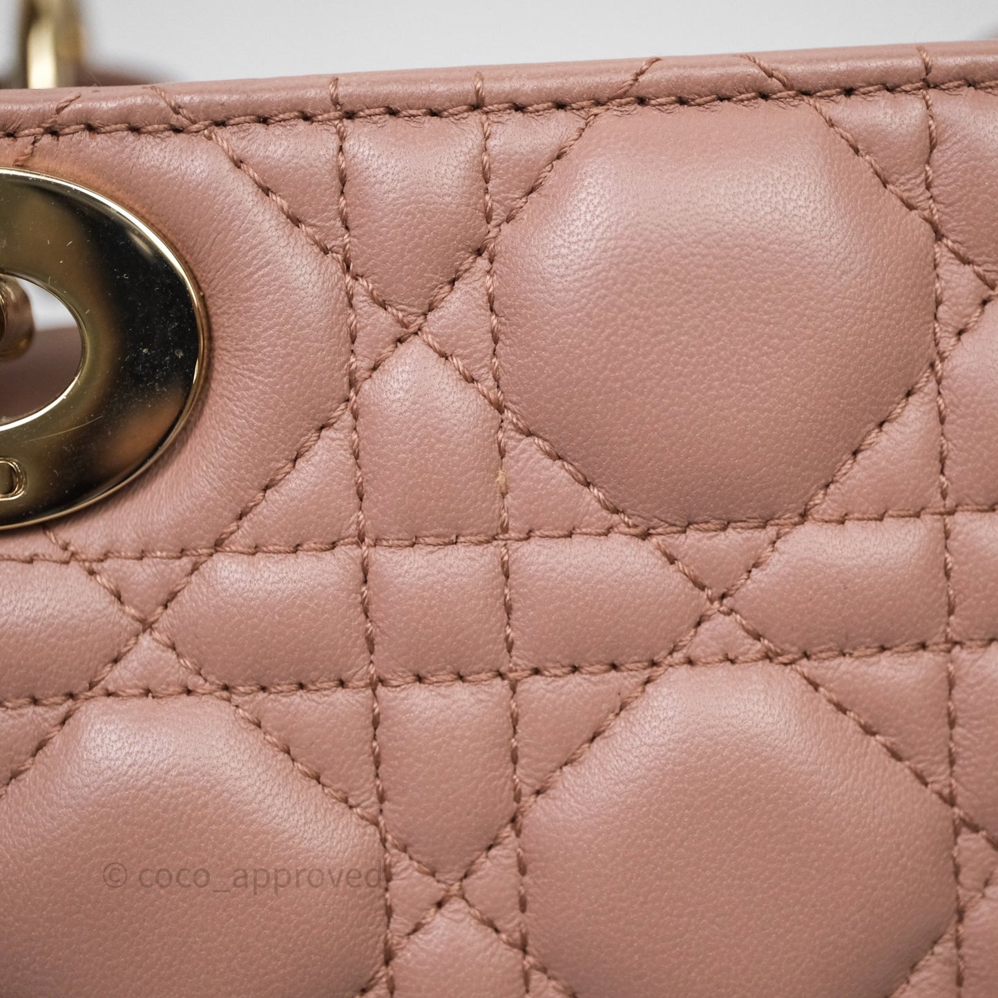 Christian Dior Small Lady Dior Blush Lambskin Gold Hardware