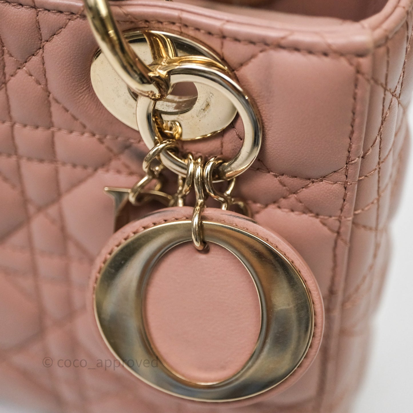 Christian Dior Small Lady Dior Blush Lambskin Gold Hardware