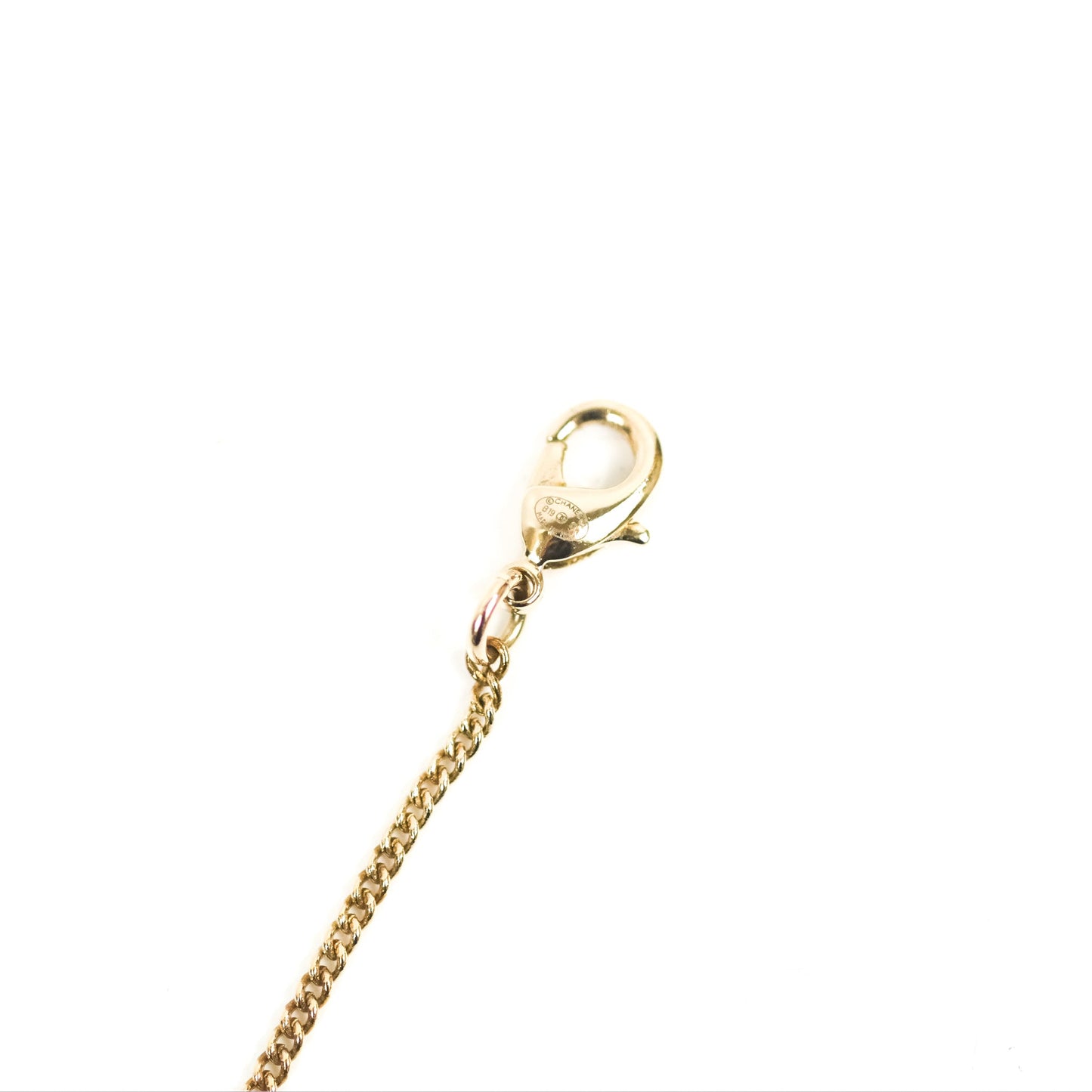 Chanel CC Crystal Pearl Heart Star Drop Necklace Gold Tone 19B