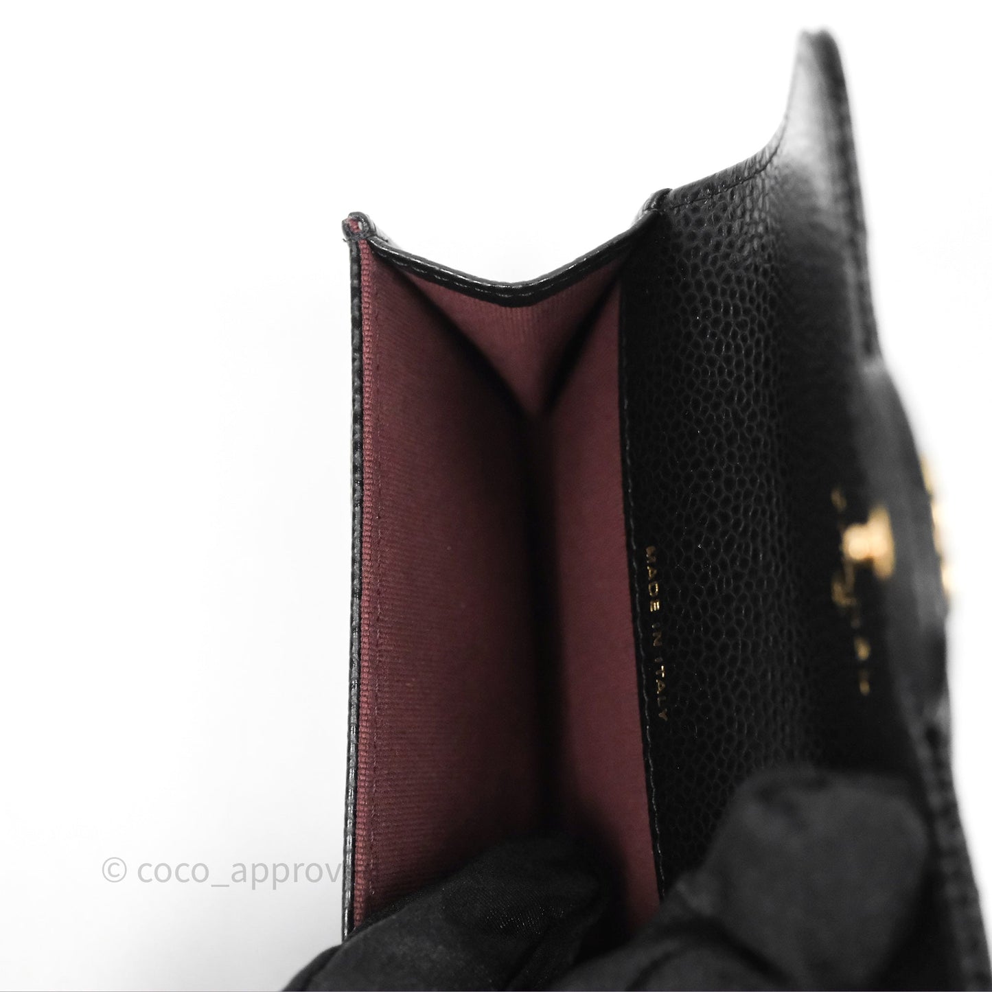 Chanel Classic Quilted Flap Card Holder Black Caviar Gold Hardware