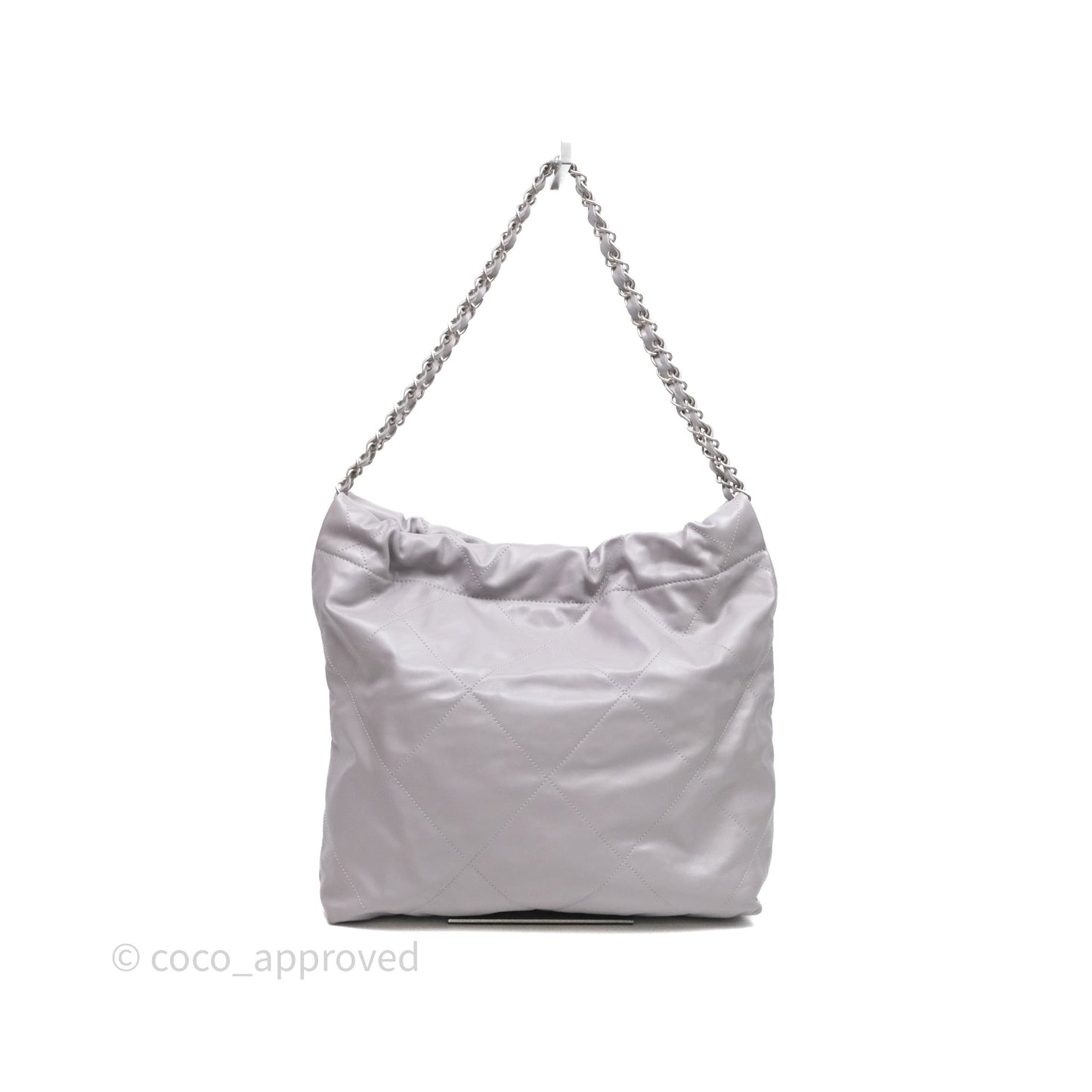 Chanel 22 Small Grey Aged Calfskin Matte Silver Hardware