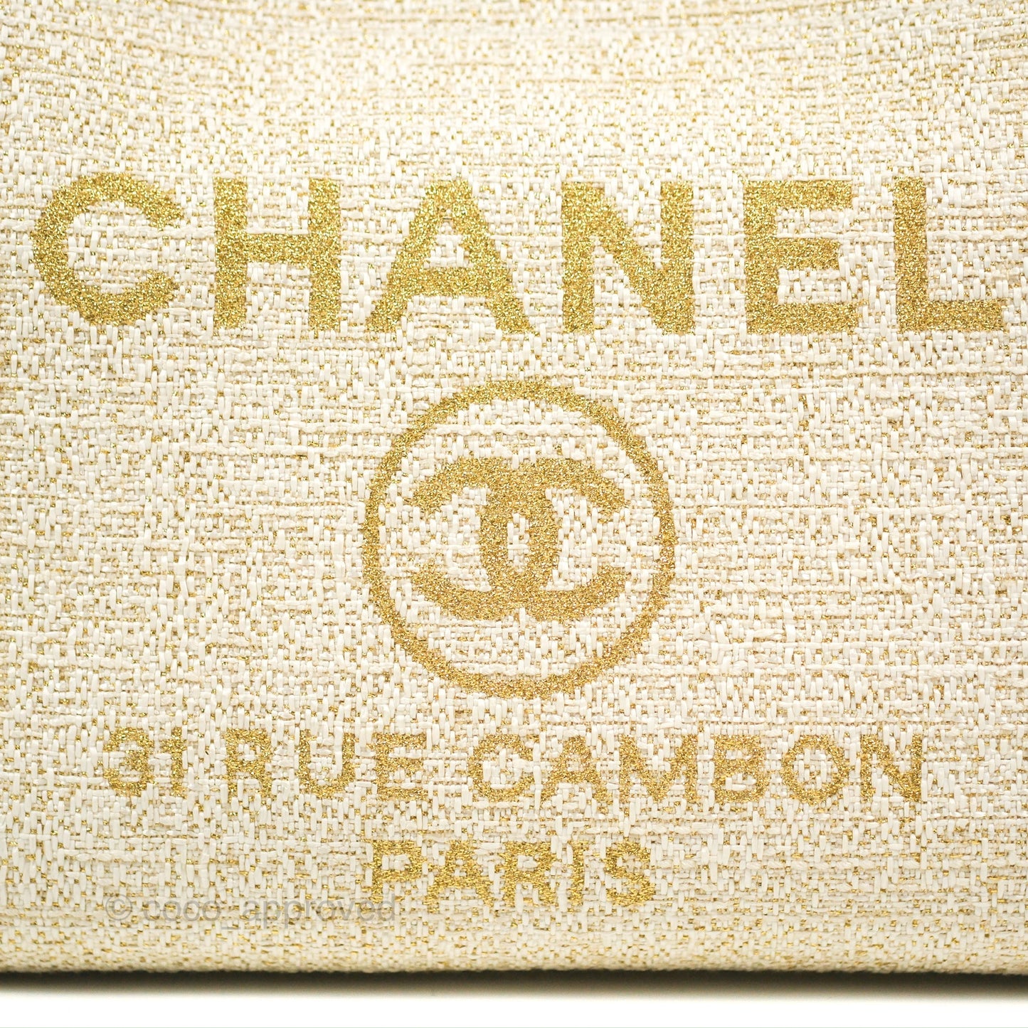Chanel Medium Deauville Tote Ivory Gold