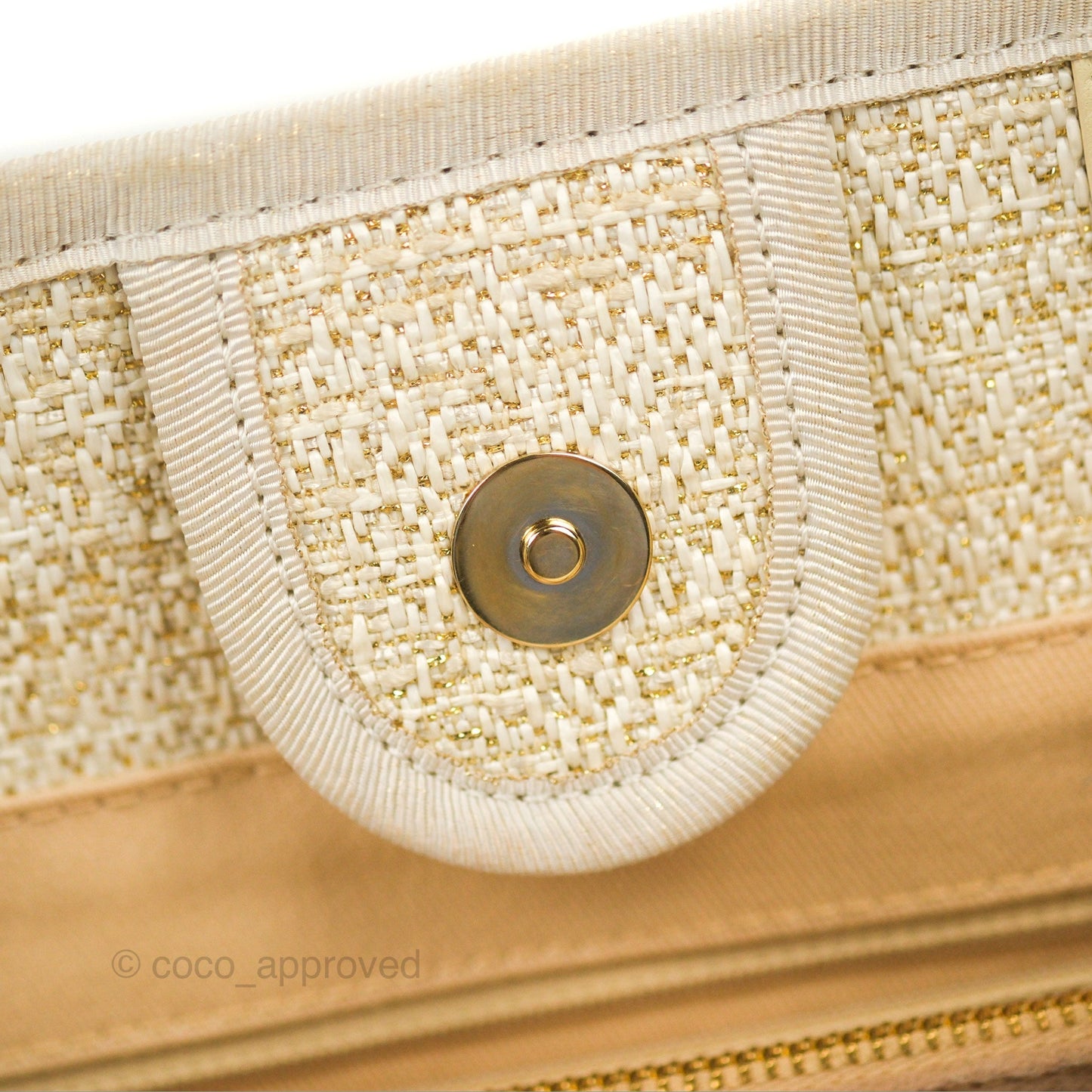 Chanel Medium Deauville Tote Ivory Gold