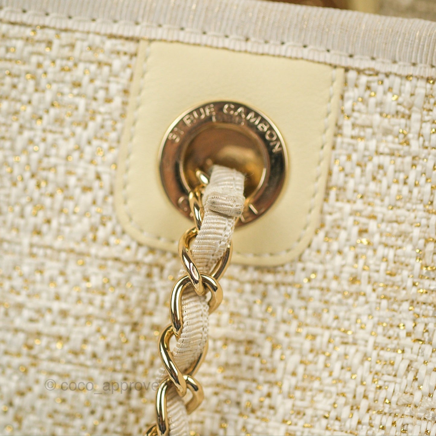 Chanel Medium Deauville Tote Ivory Gold