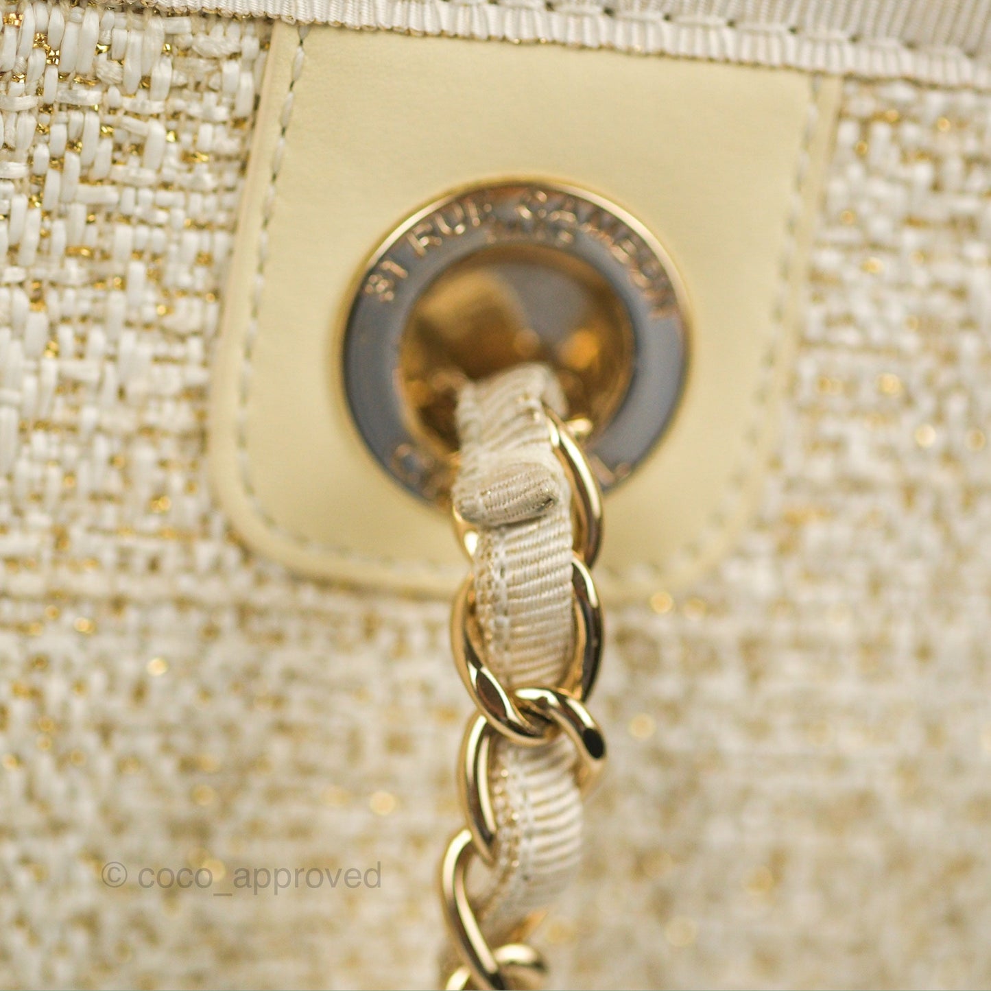 Chanel Medium Deauville Tote Ivory Gold