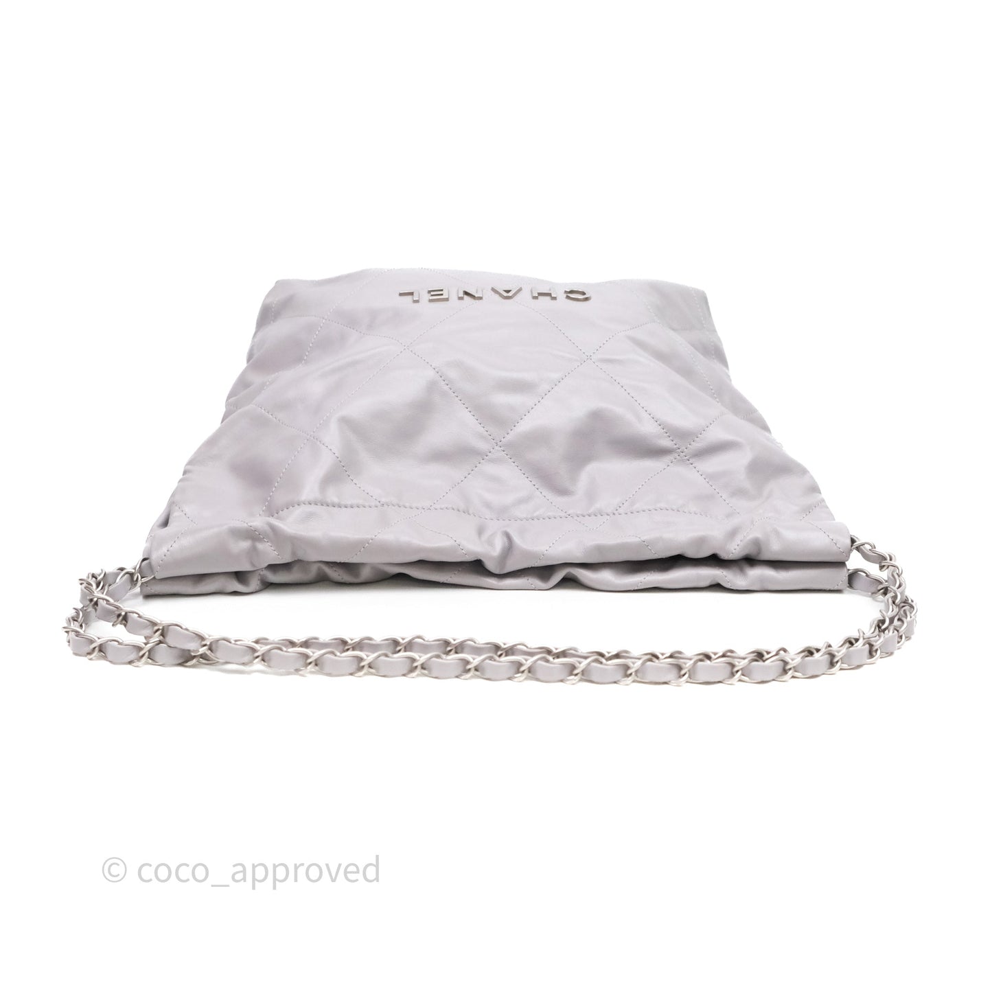 Chanel 22 Small Grey Aged Calfskin Matte Silver Hardware