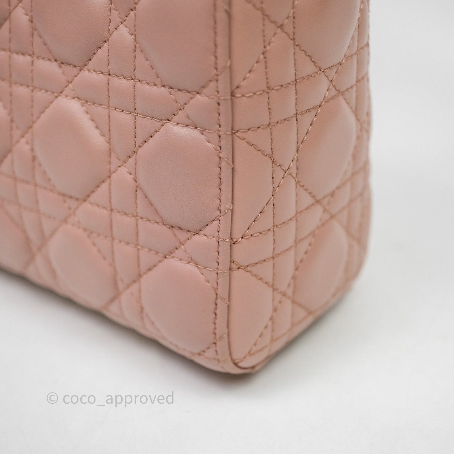 Christian Dior Small Lady Dior Blush Lambskin Gold Hardware