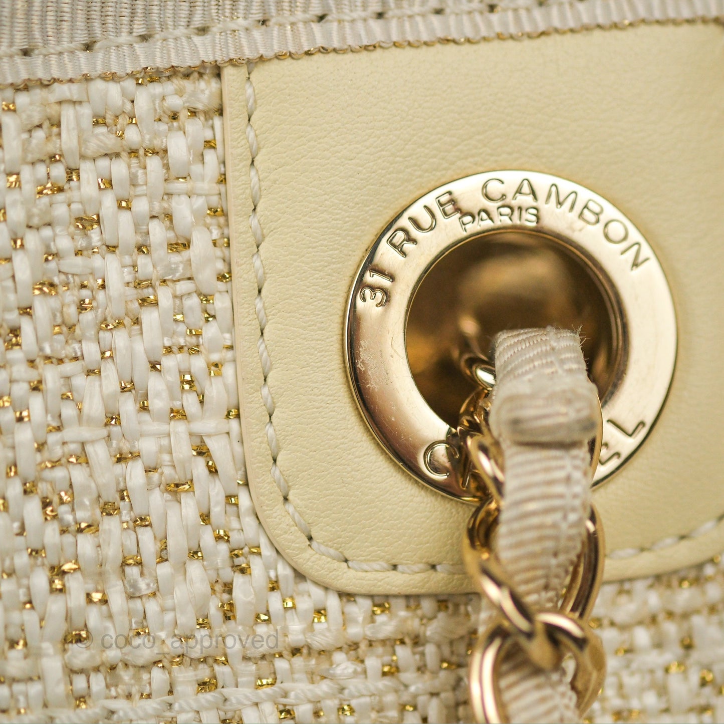 Chanel Medium Deauville Tote Ivory Gold