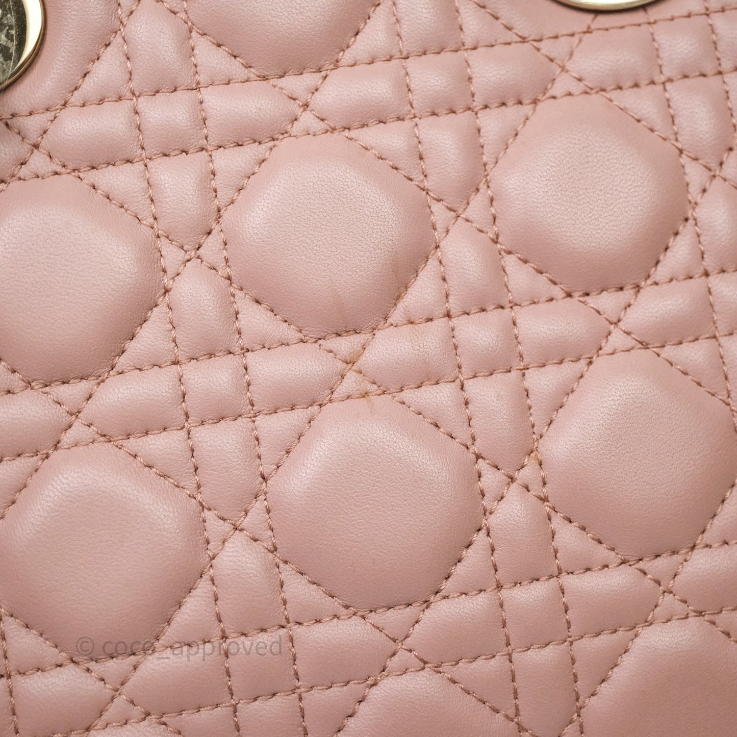 Christian Dior Small Lady Dior Blush Lambskin Gold Hardware