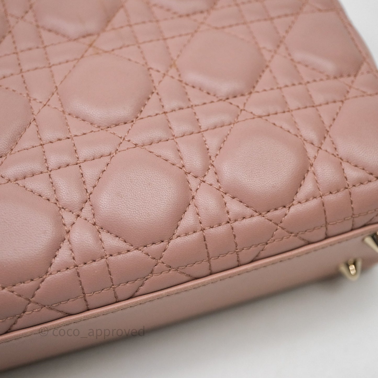 Christian Dior Small Lady Dior Blush Lambskin Gold Hardware