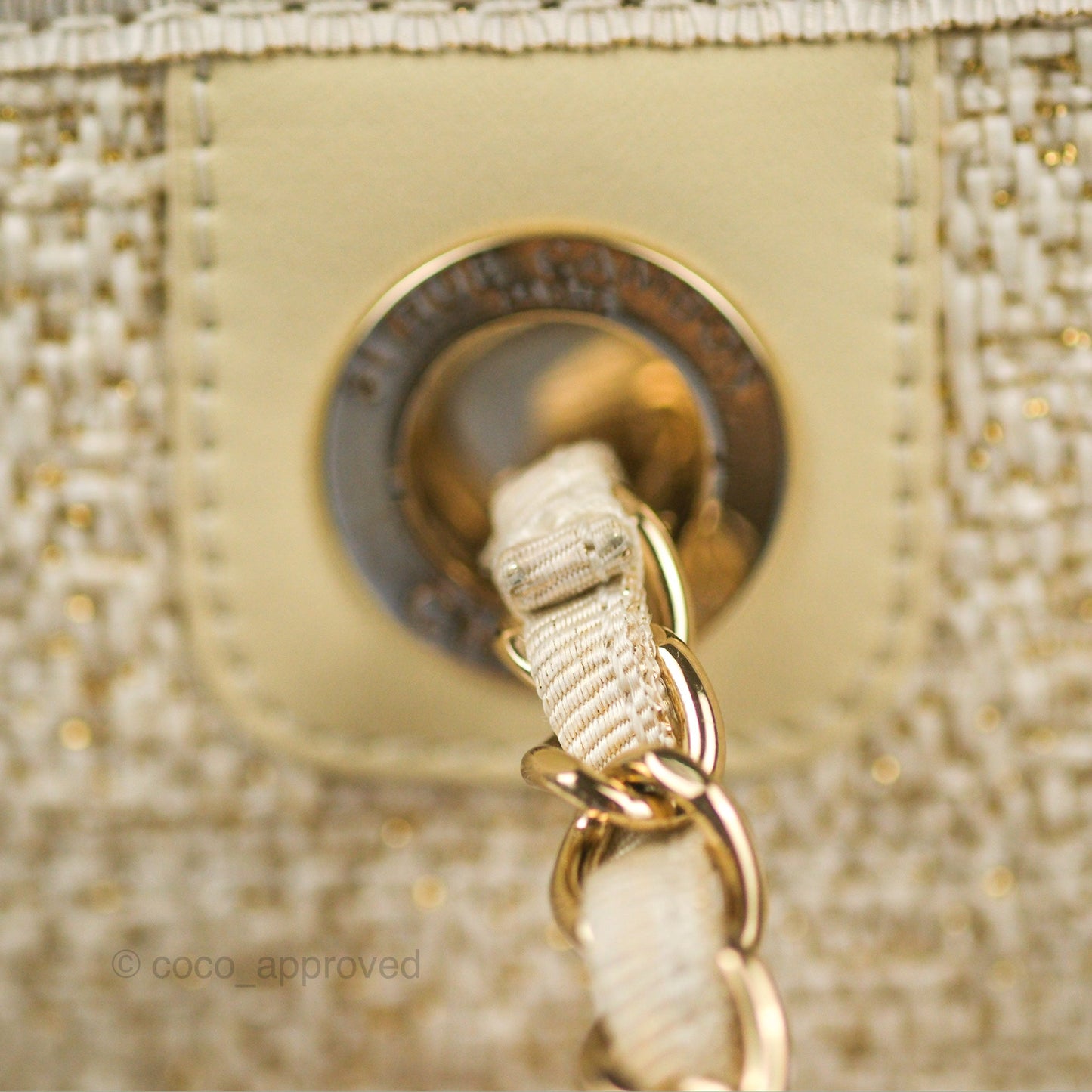 Chanel Medium Deauville Tote Ivory Gold