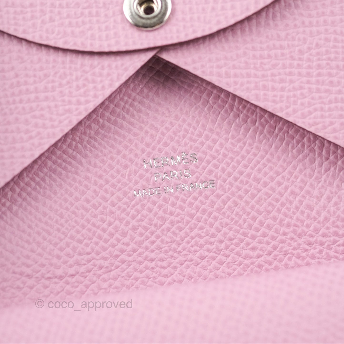 Hermès Calvi Duo Card Case Mauve Sylvester Epsom Palladium Hardware