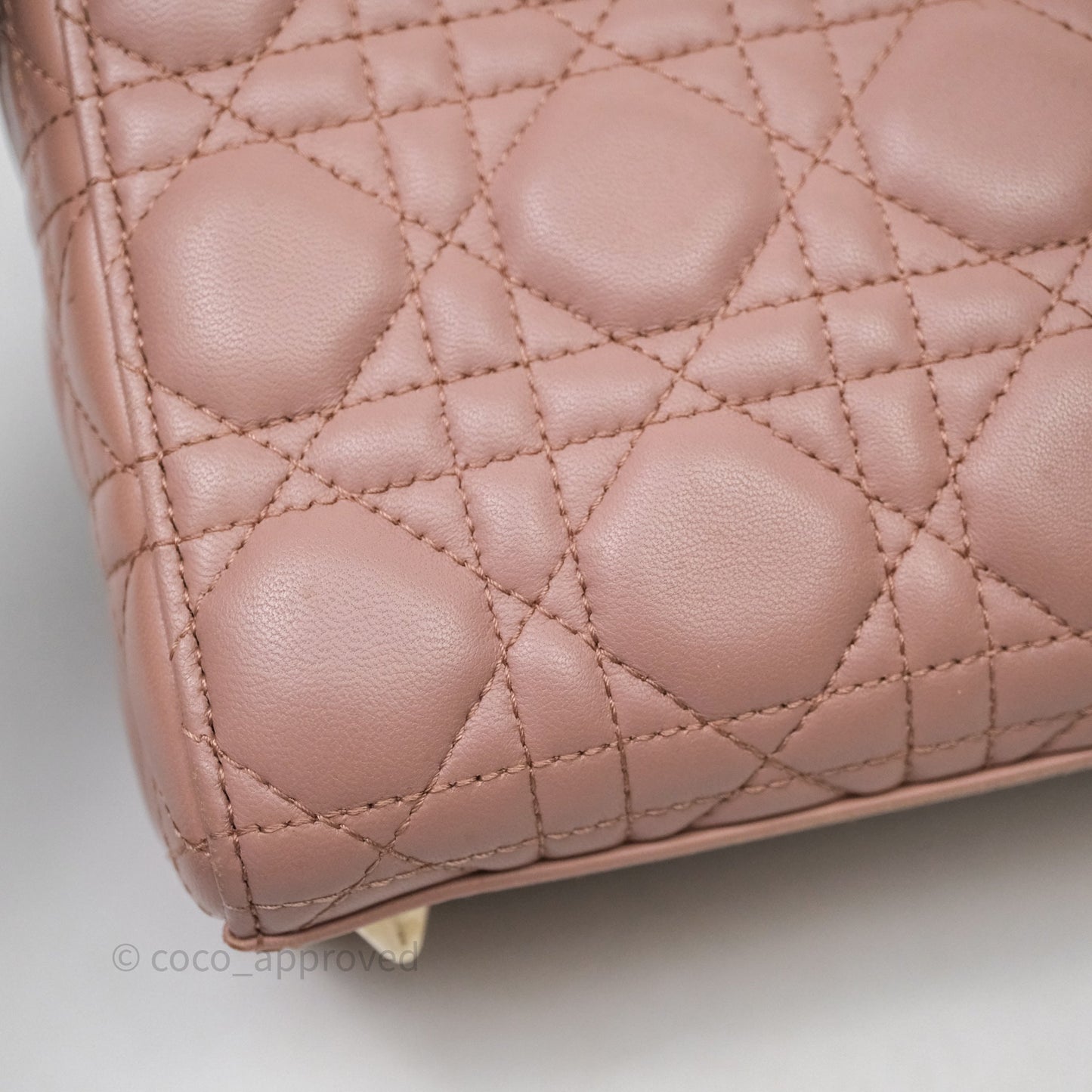 Christian Dior Small Lady Dior Blush Lambskin Gold Hardware