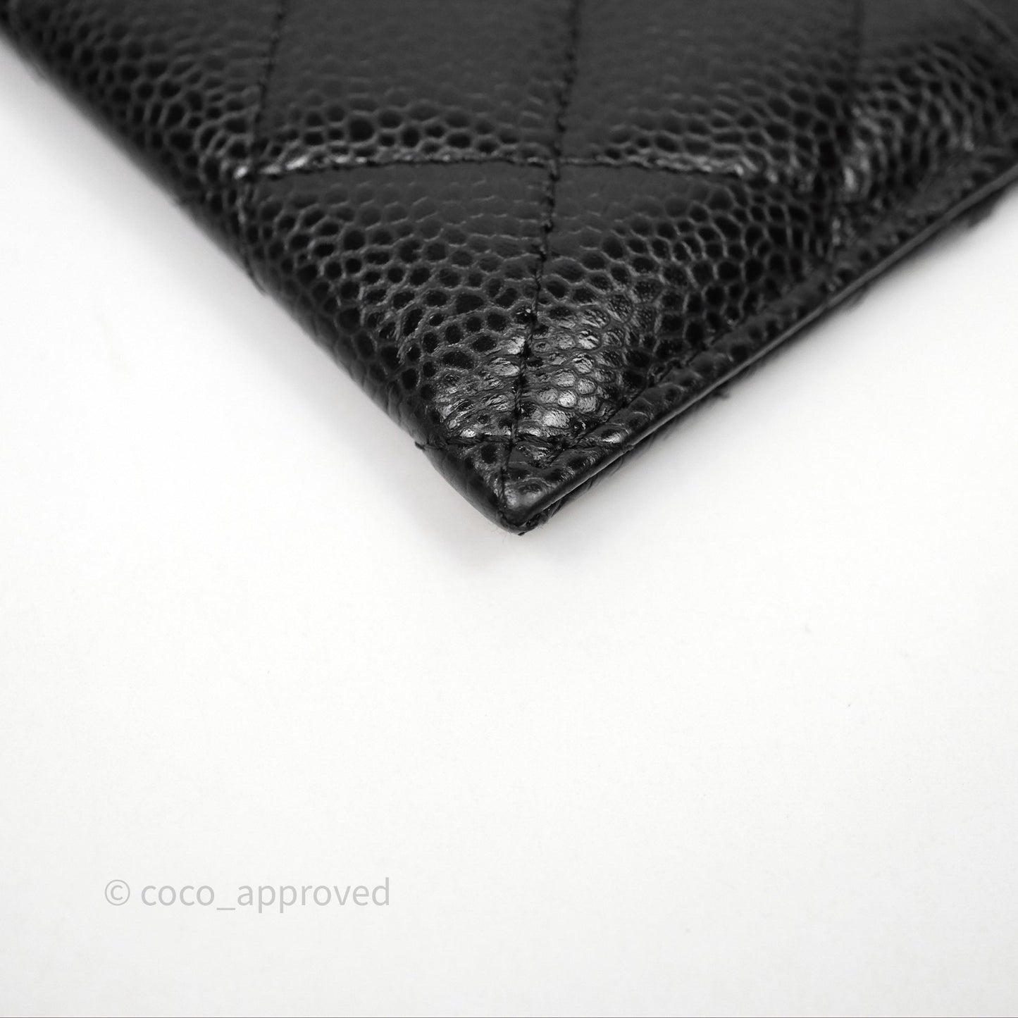 Chanel Classic Flat Card Holder Black Caviar Gold Hardware