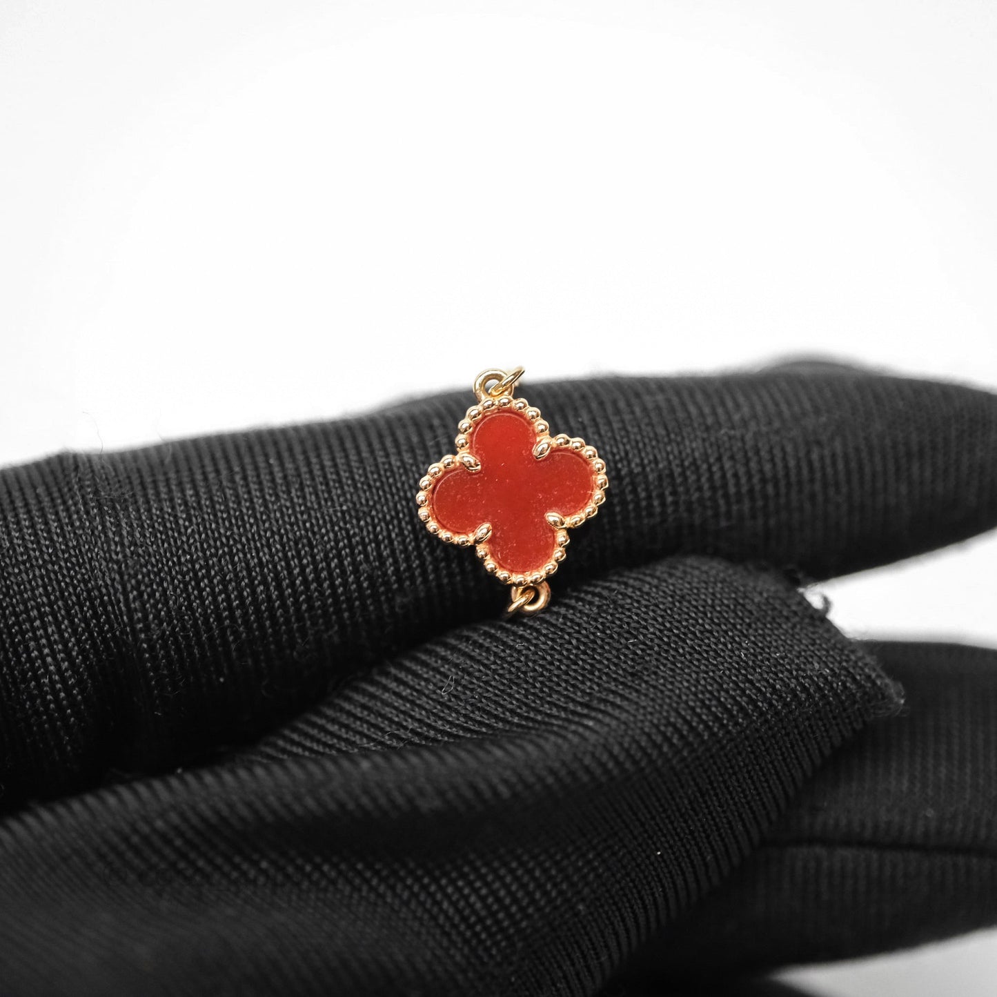 Van Cleef & Arpels Sweet Alhambra Bracelet Rose Gold Red Carnelian