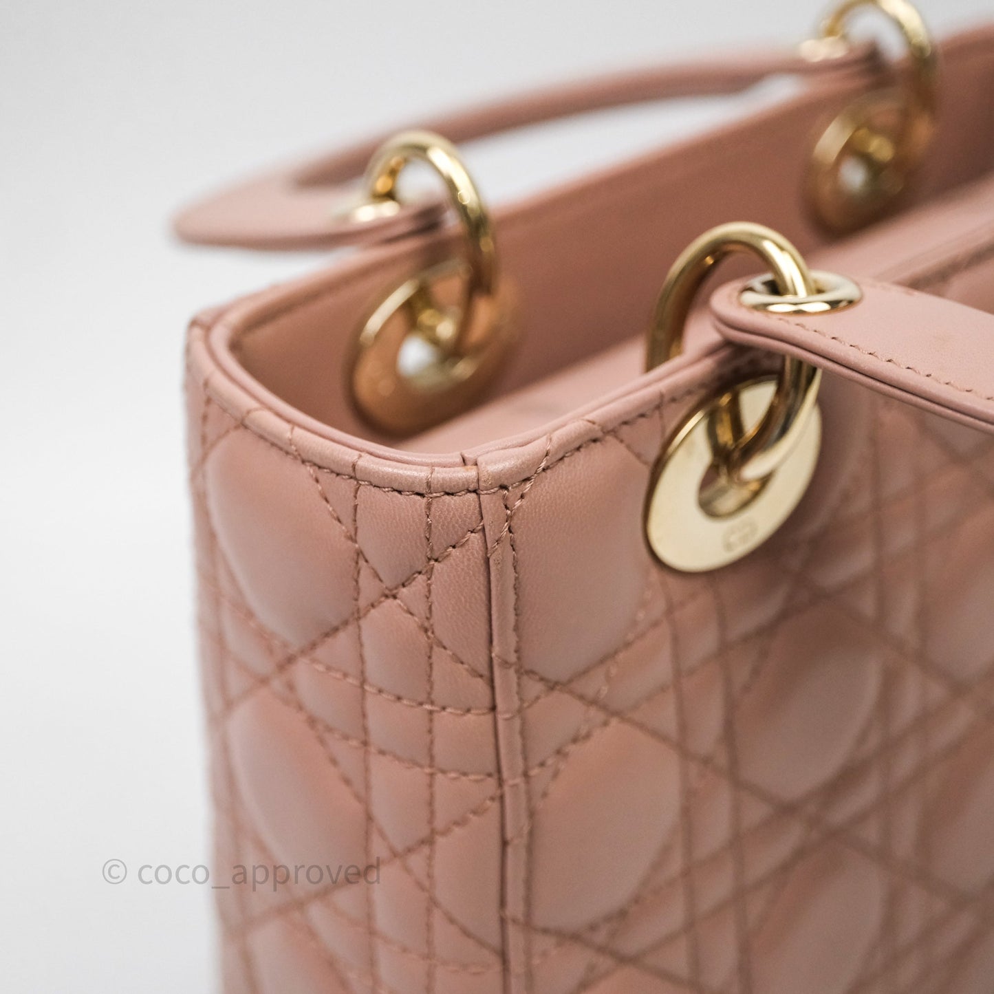 Christian Dior Small Lady Dior Blush Lambskin Gold Hardware