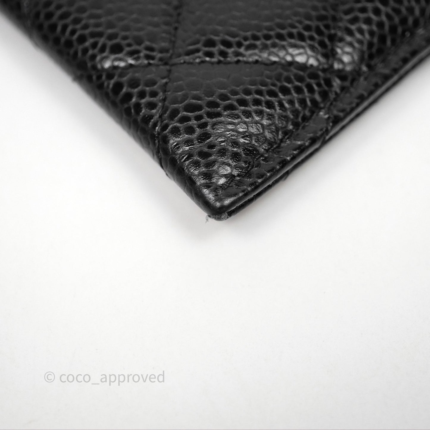 Chanel Classic Flat Card Holder Black Caviar Gold Hardware