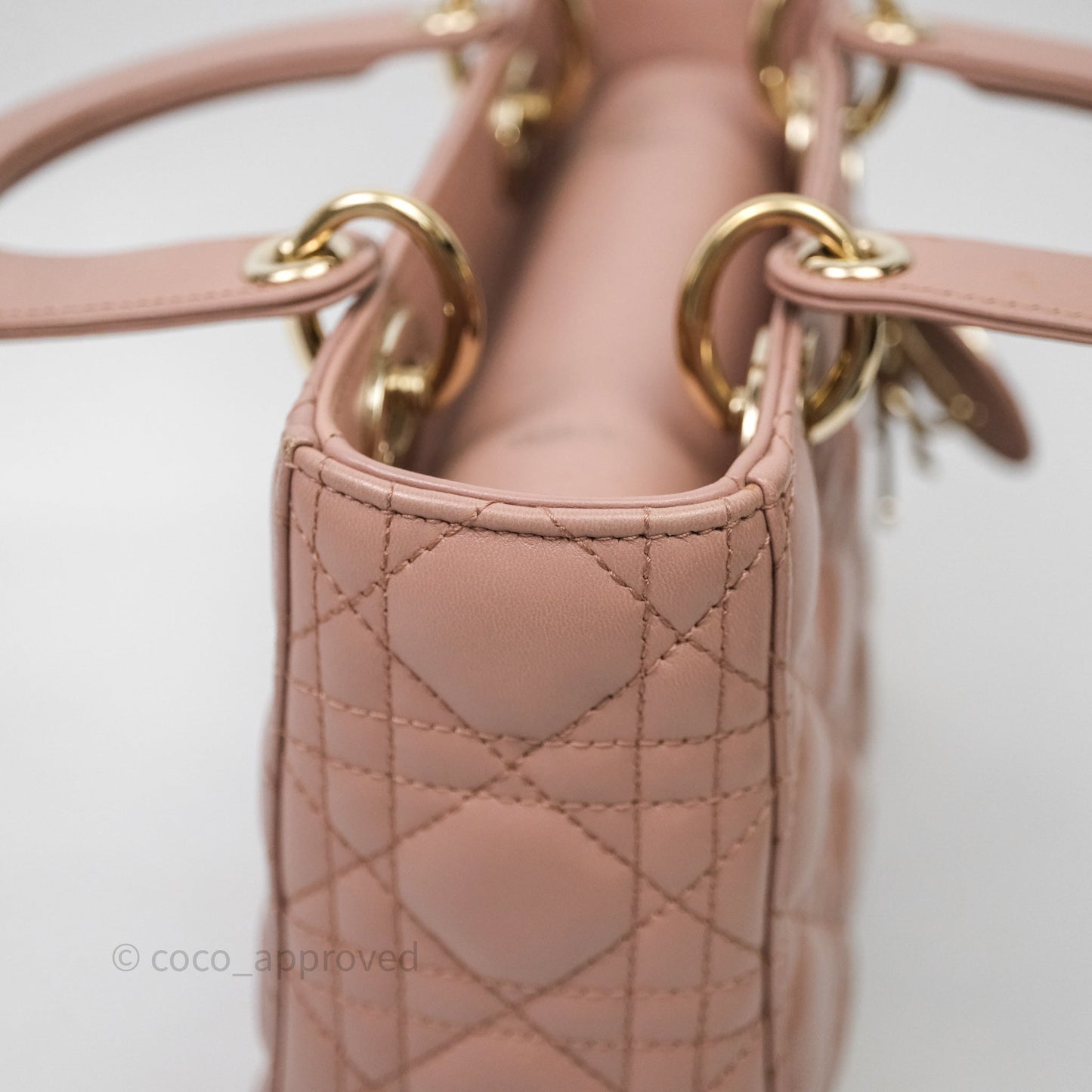 Christian Dior Small Lady Dior Blush Lambskin Gold Hardware