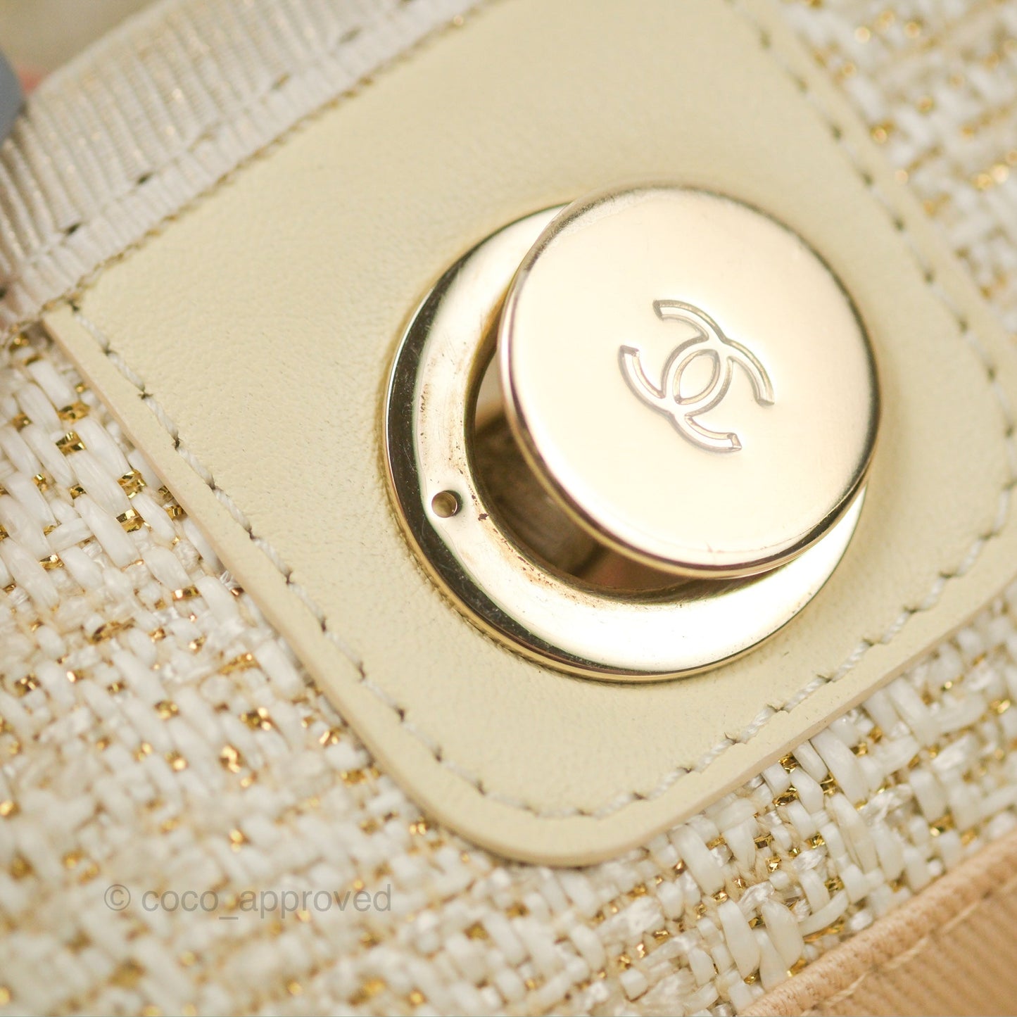 Chanel Medium Deauville Tote Ivory Gold