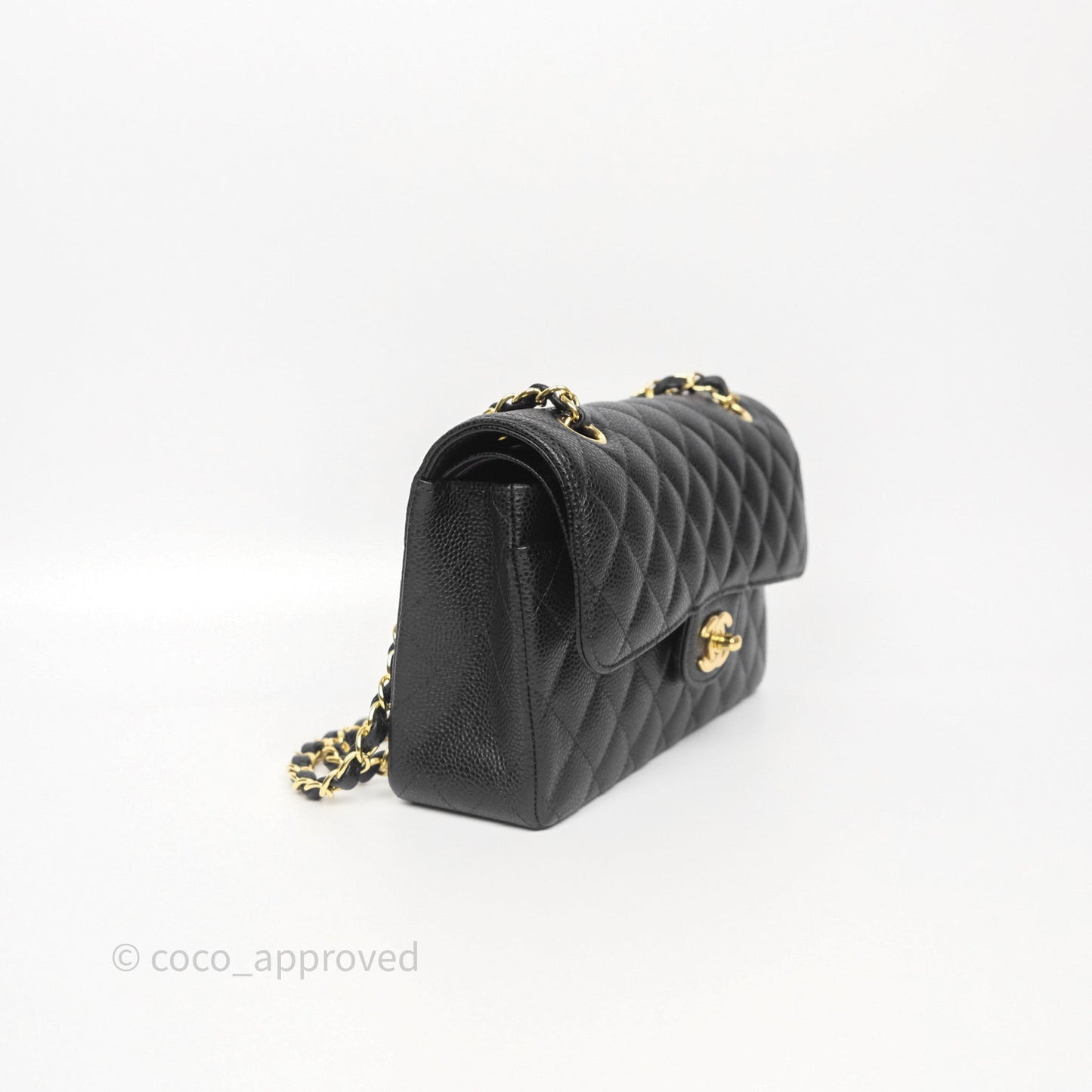 Chanel Small Classic Flap Quilted Black Caviar Gold Hardware