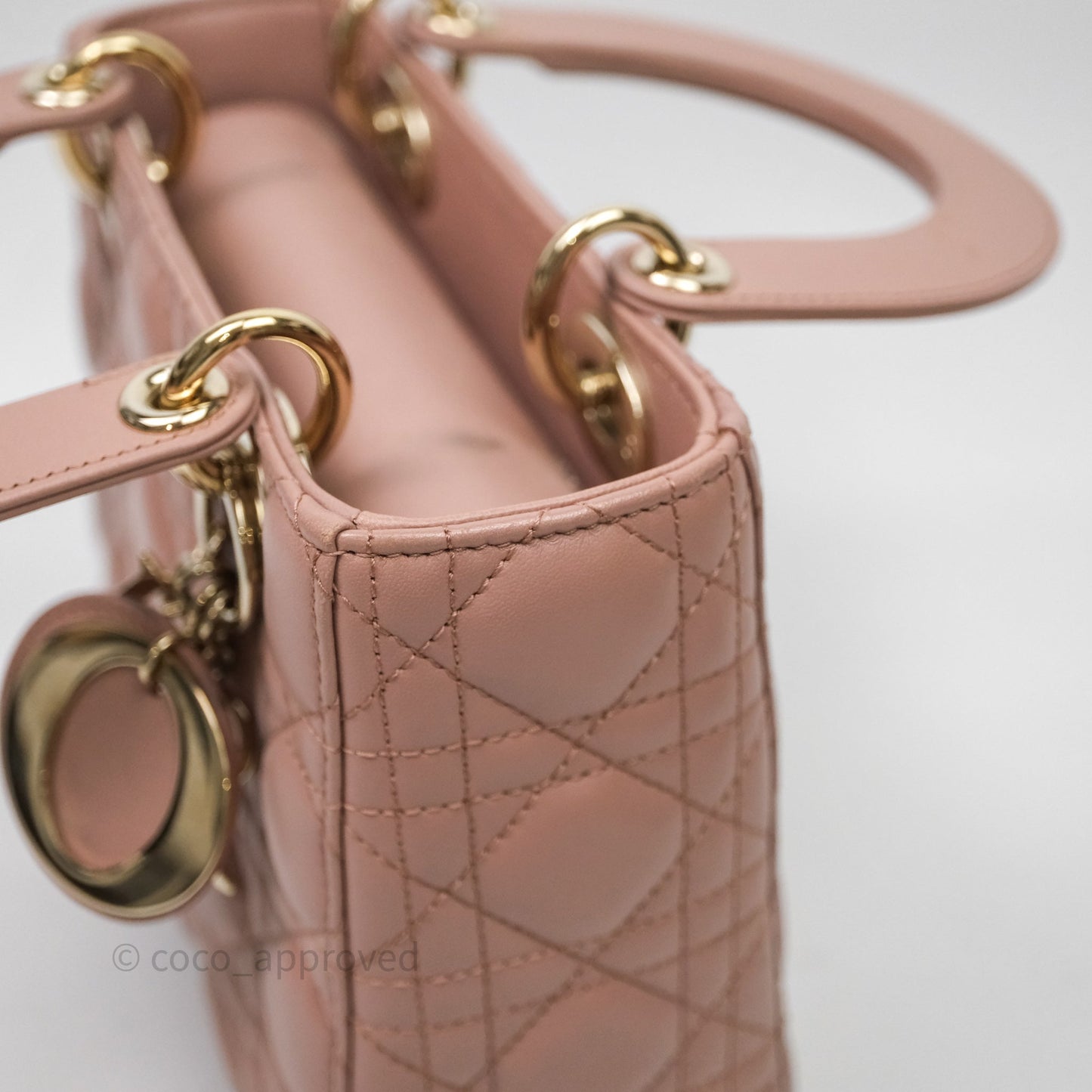 Christian Dior Small Lady Dior Blush Lambskin Gold Hardware