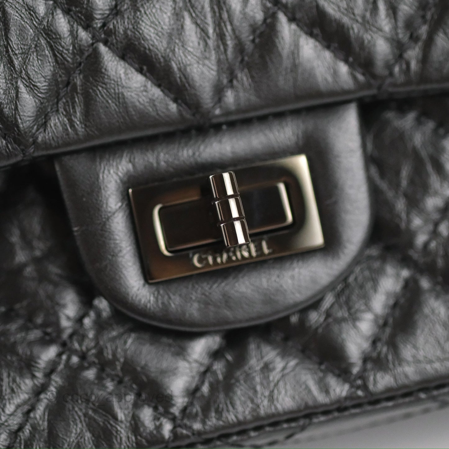 Chanel Mini Reissue 224 Quilted So Black Aged Calfskin