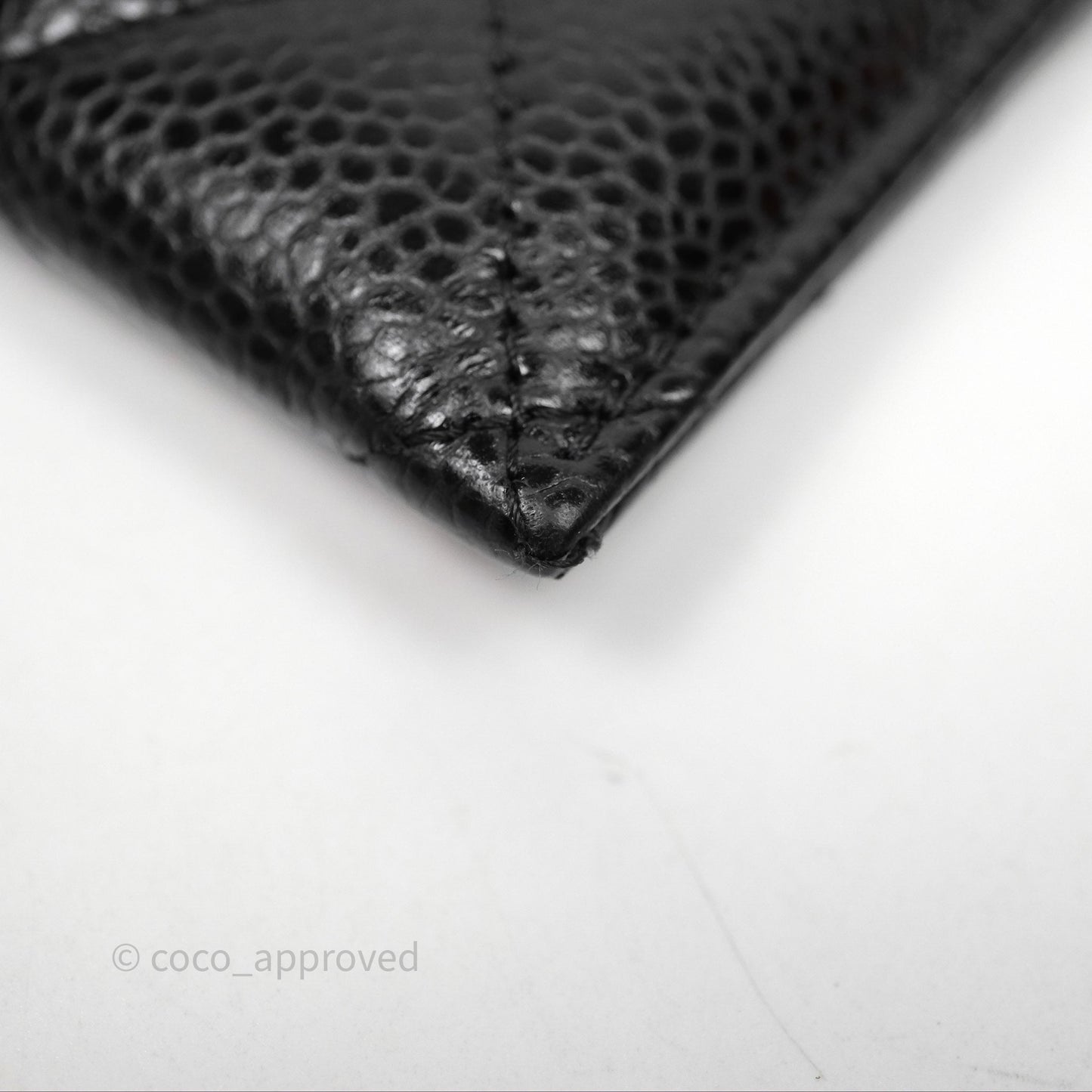 Chanel Classic Flat Card Holder Black Caviar Gold Hardware
