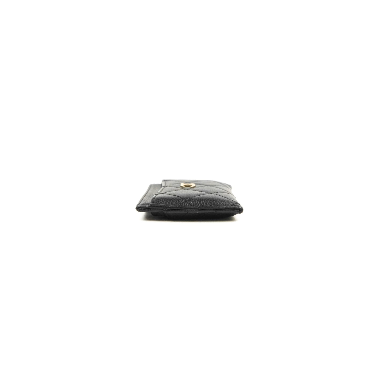 Chanel Classic Flat Card Holder Black Caviar Gold Hardware