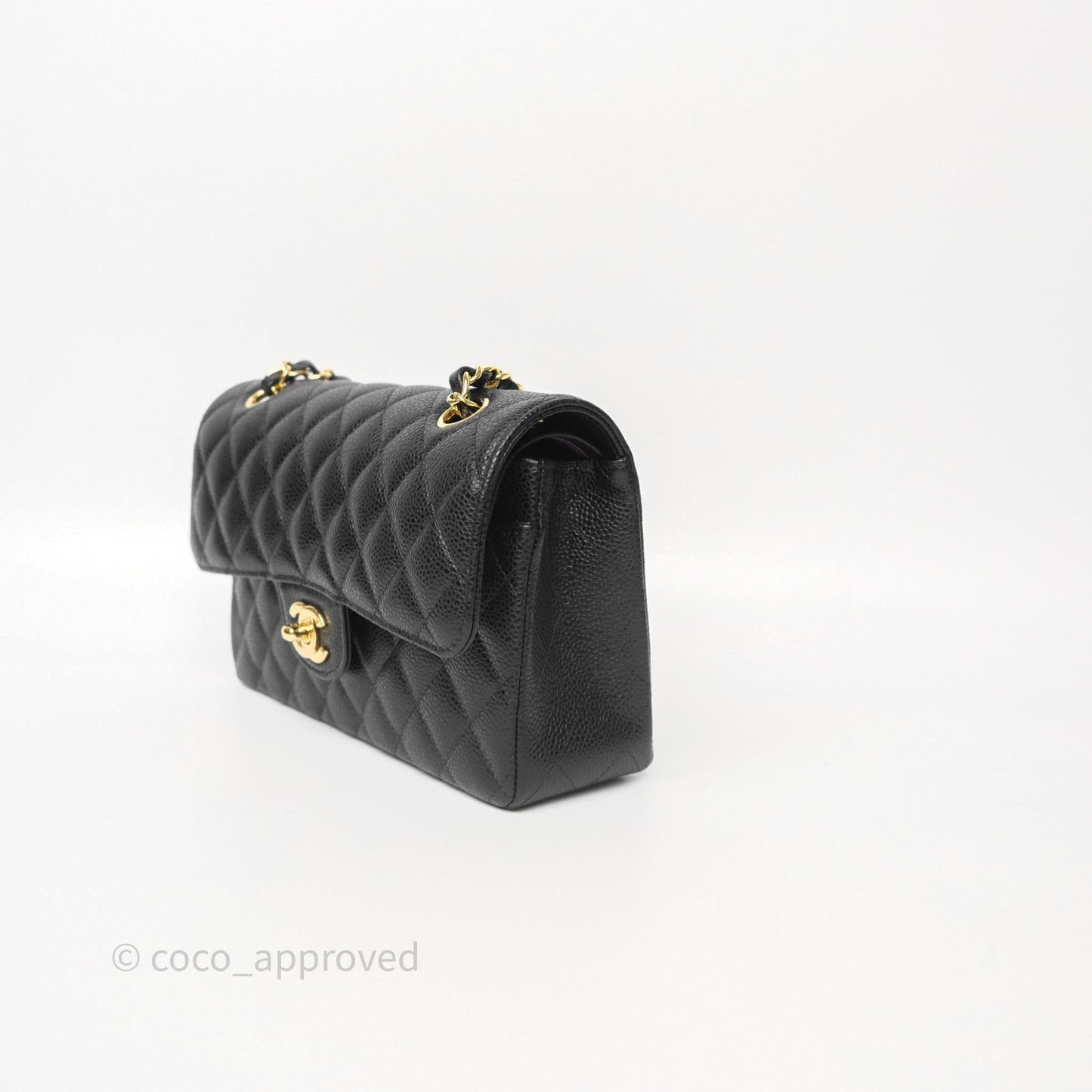 Chanel Small Classic Flap Quilted Black Caviar Gold Hardware