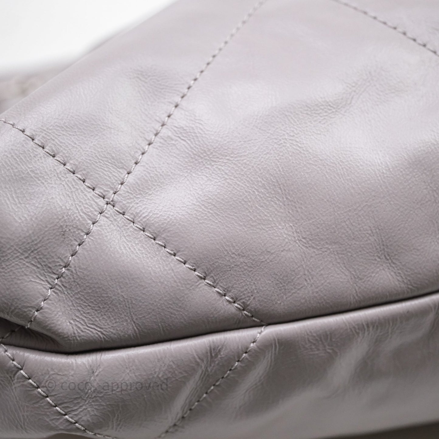 Chanel 22 Small Grey Aged Calfskin Matte Silver Hardware
