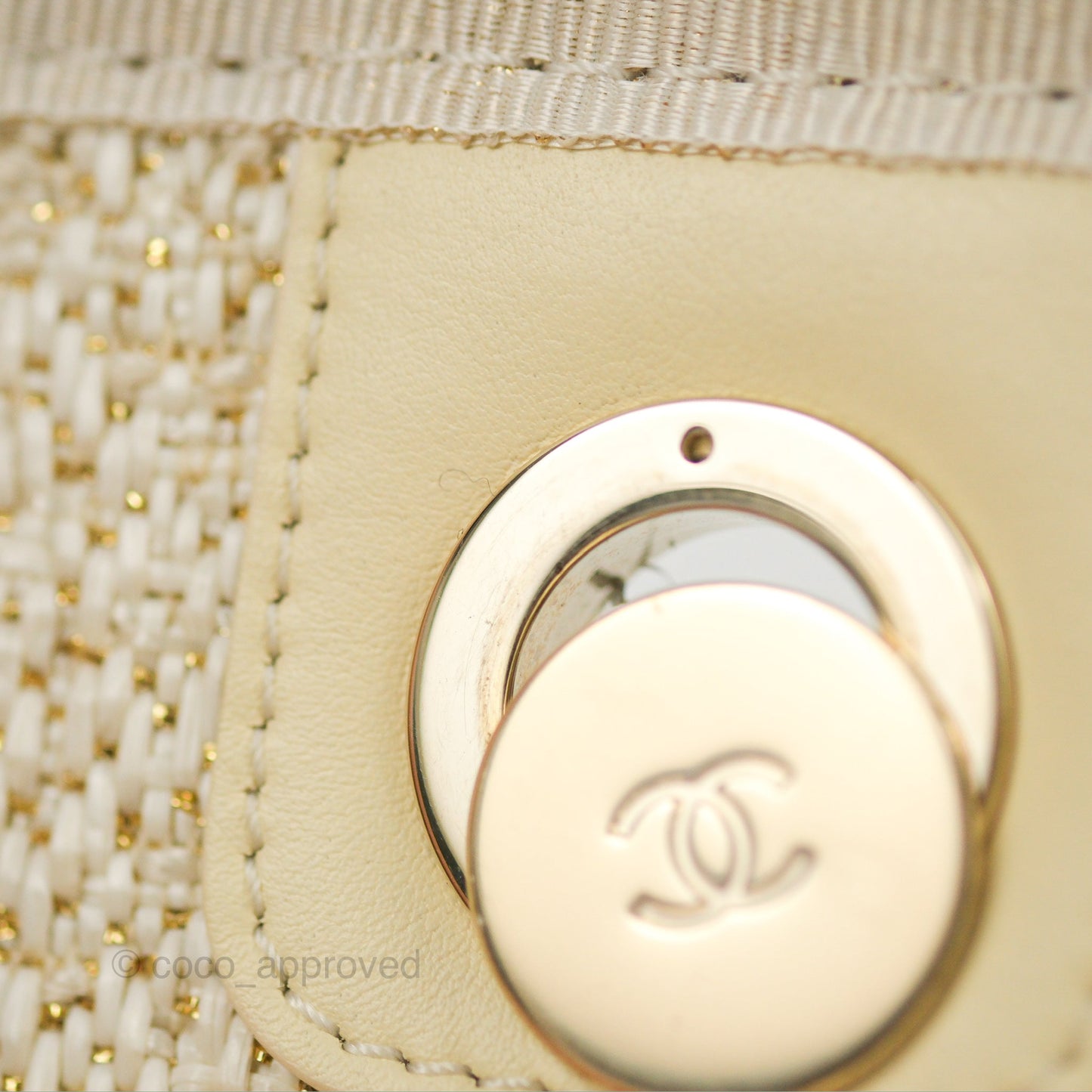 Chanel Medium Deauville Tote Ivory Gold