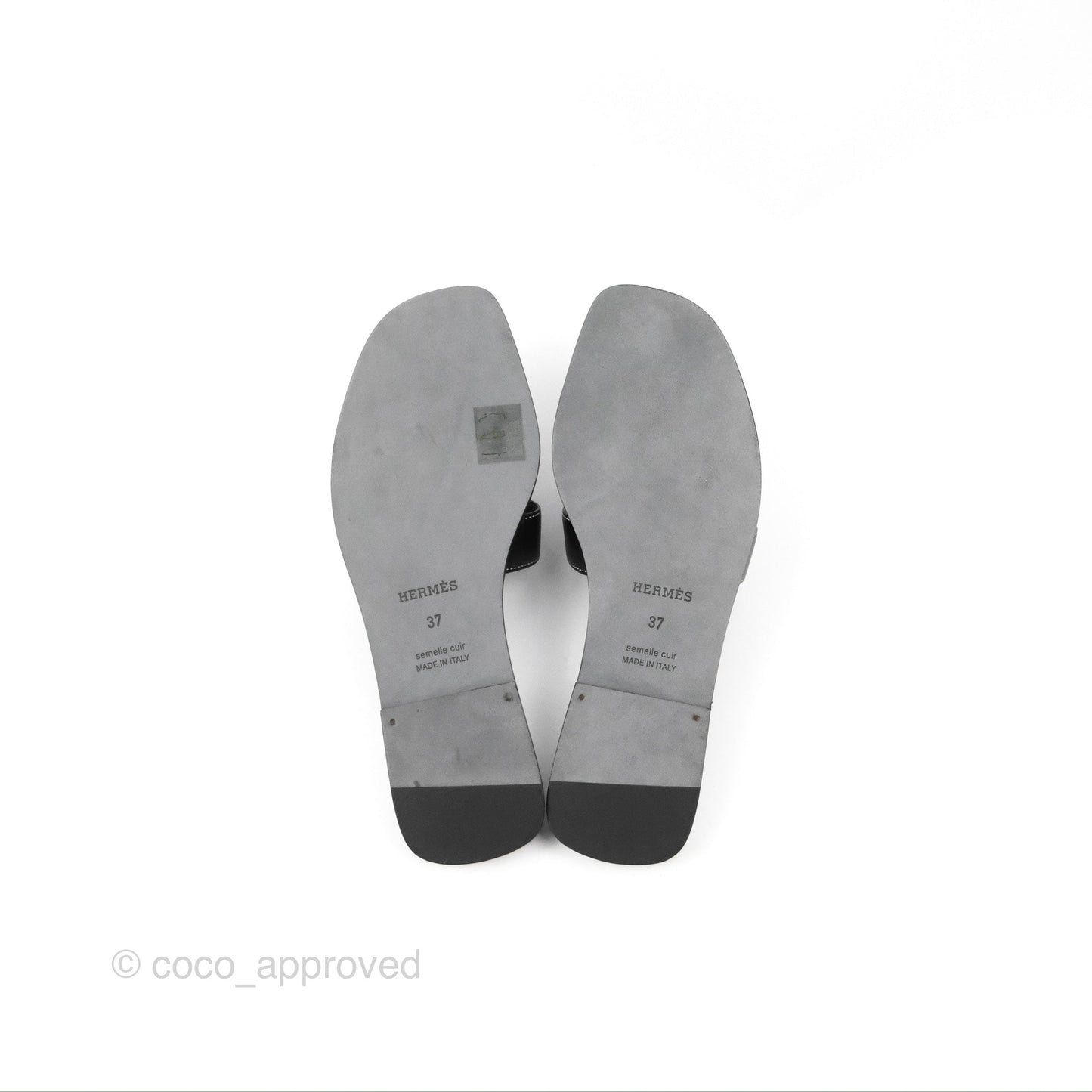 Hermès Oran Sandals in Black Size 37